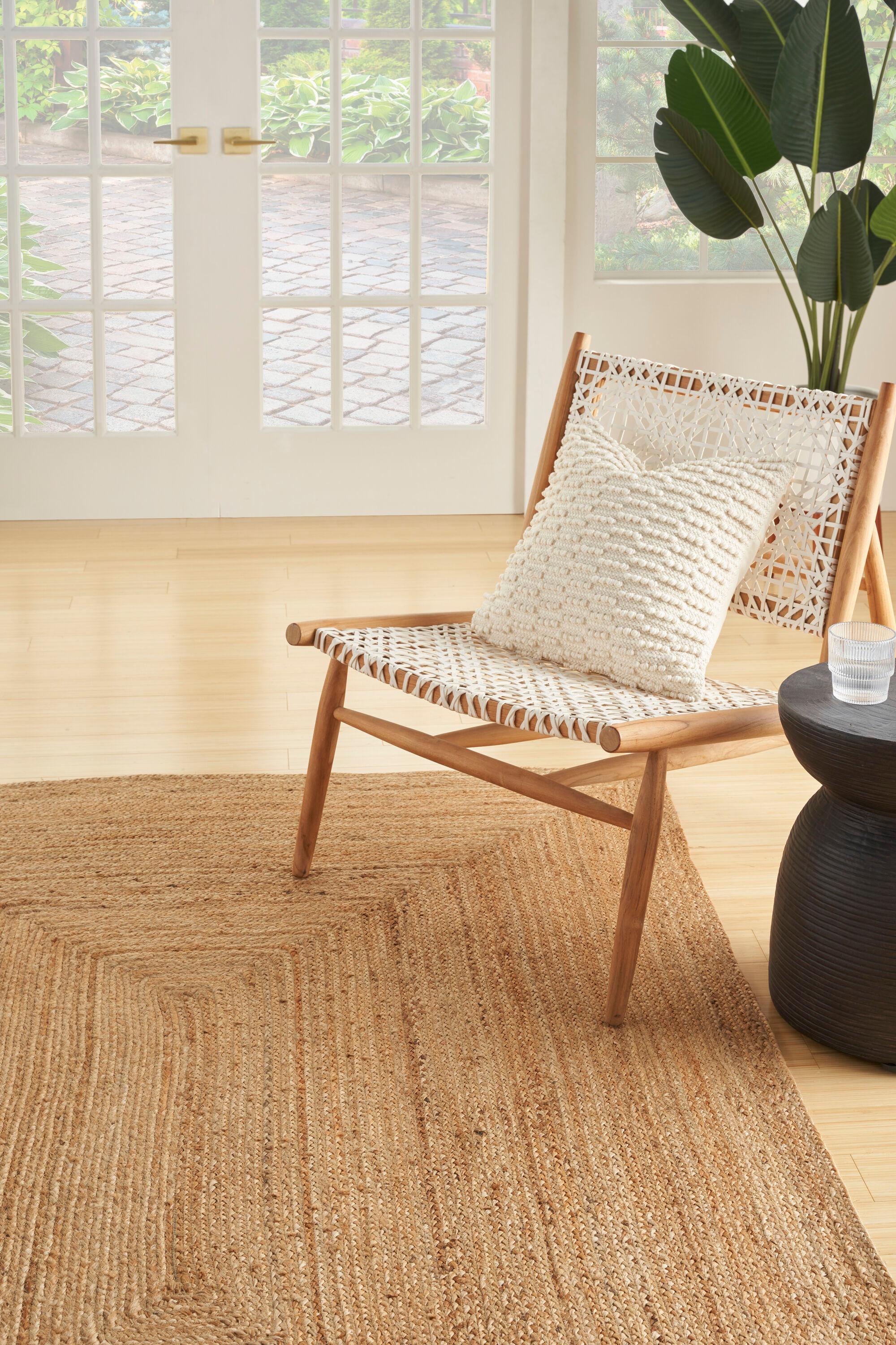 Nourison Handwoven Natural Jute Indoor Area Rug Natural 4' x 6'