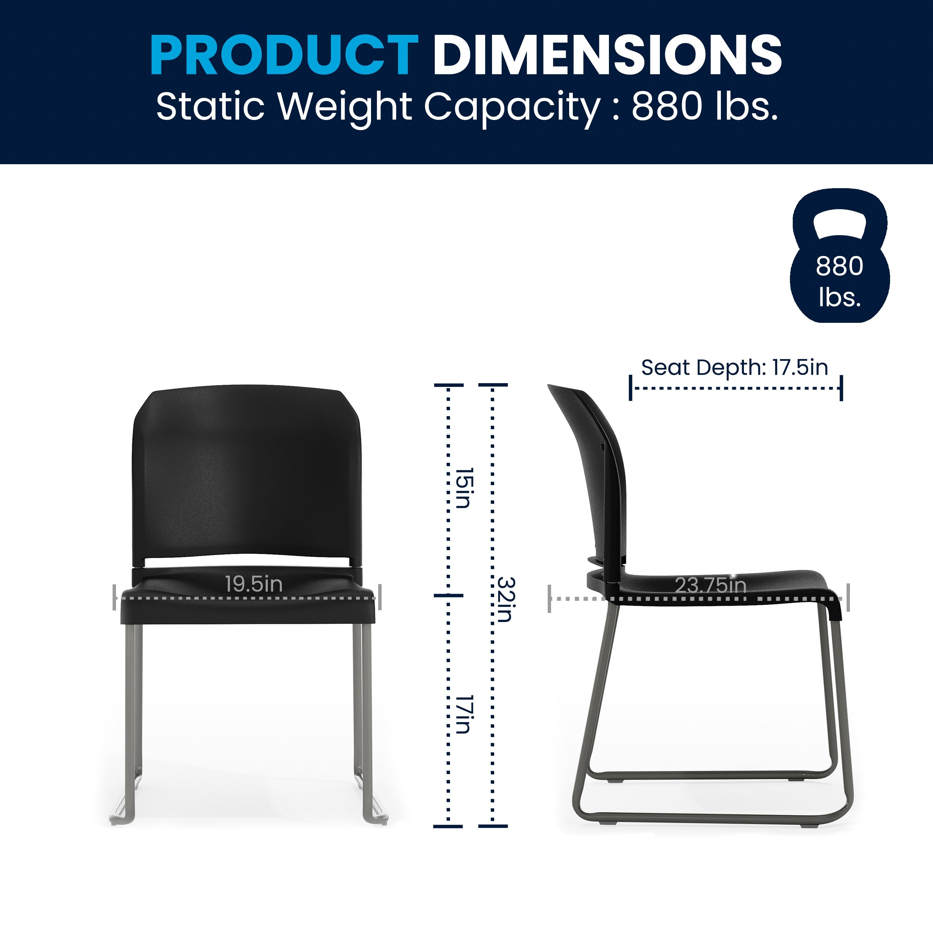Flash Furniture Brielle Contoured Sled Base Stackable Waiting Room Chairs (Set of 5)