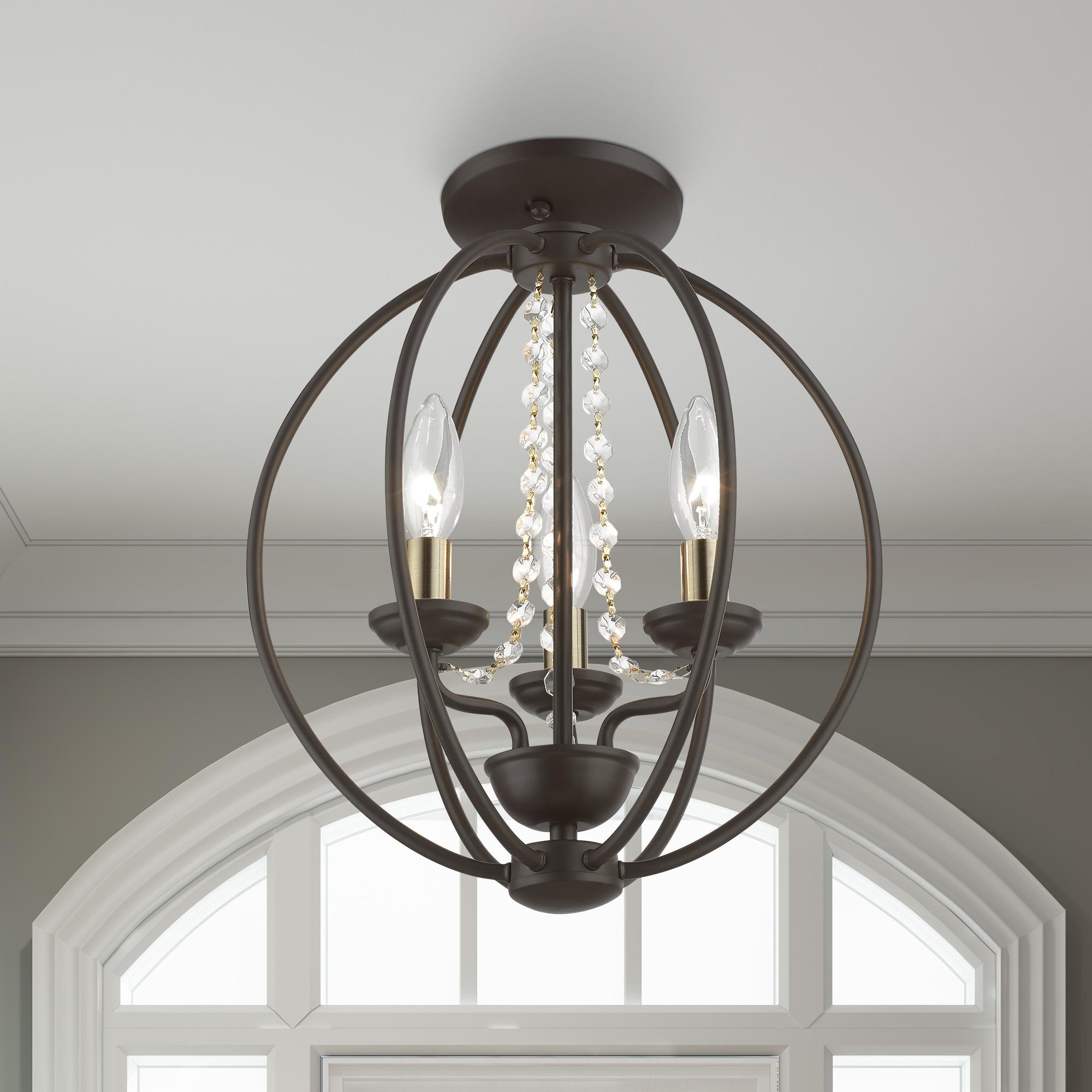 Livex Lighting Arabella 3 - Light Chandelier in  Bronze/Antique Brass
