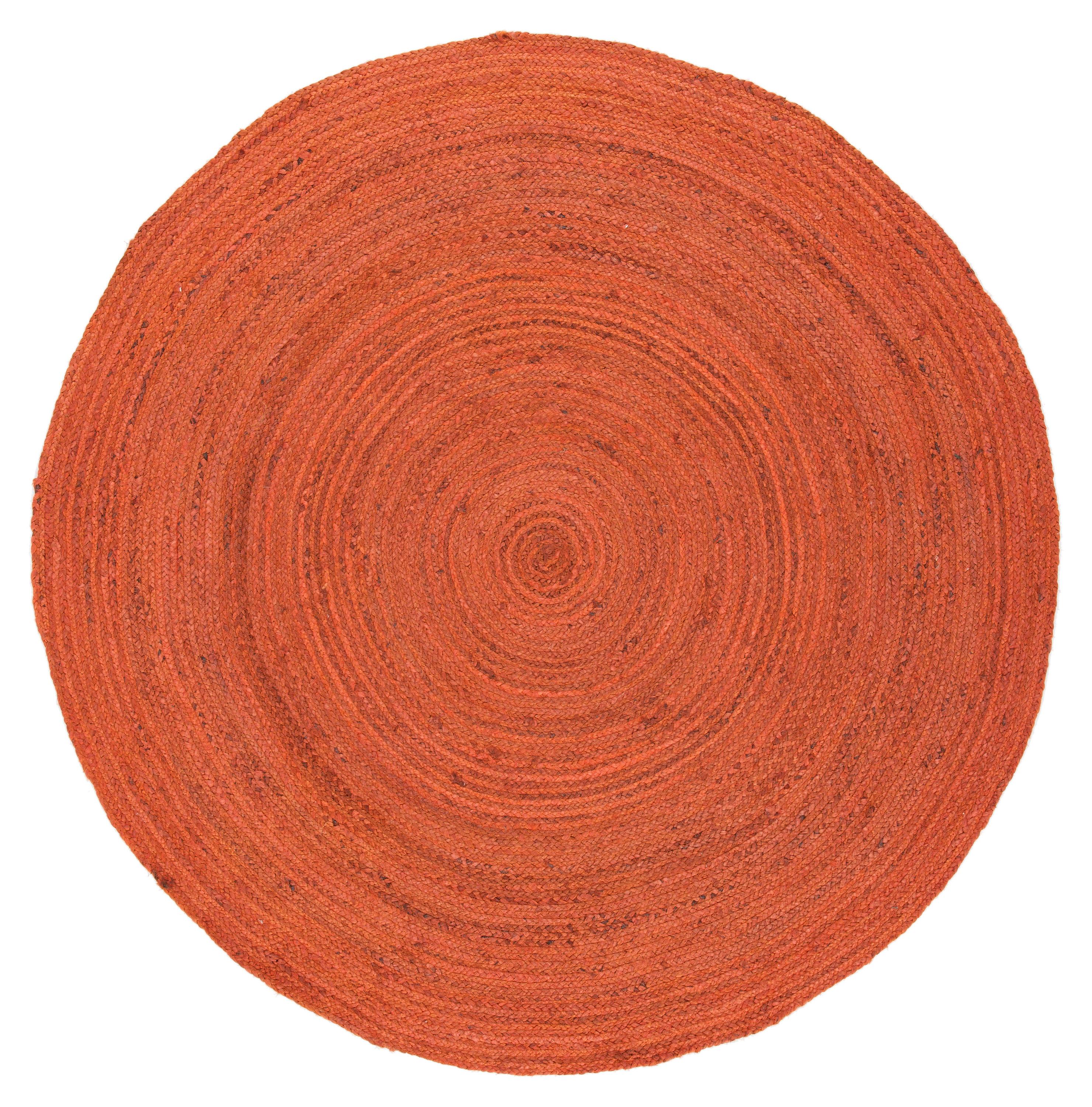 August Grove® Parkington Vintage Leather Hand Woven Jute Solid Color Rug