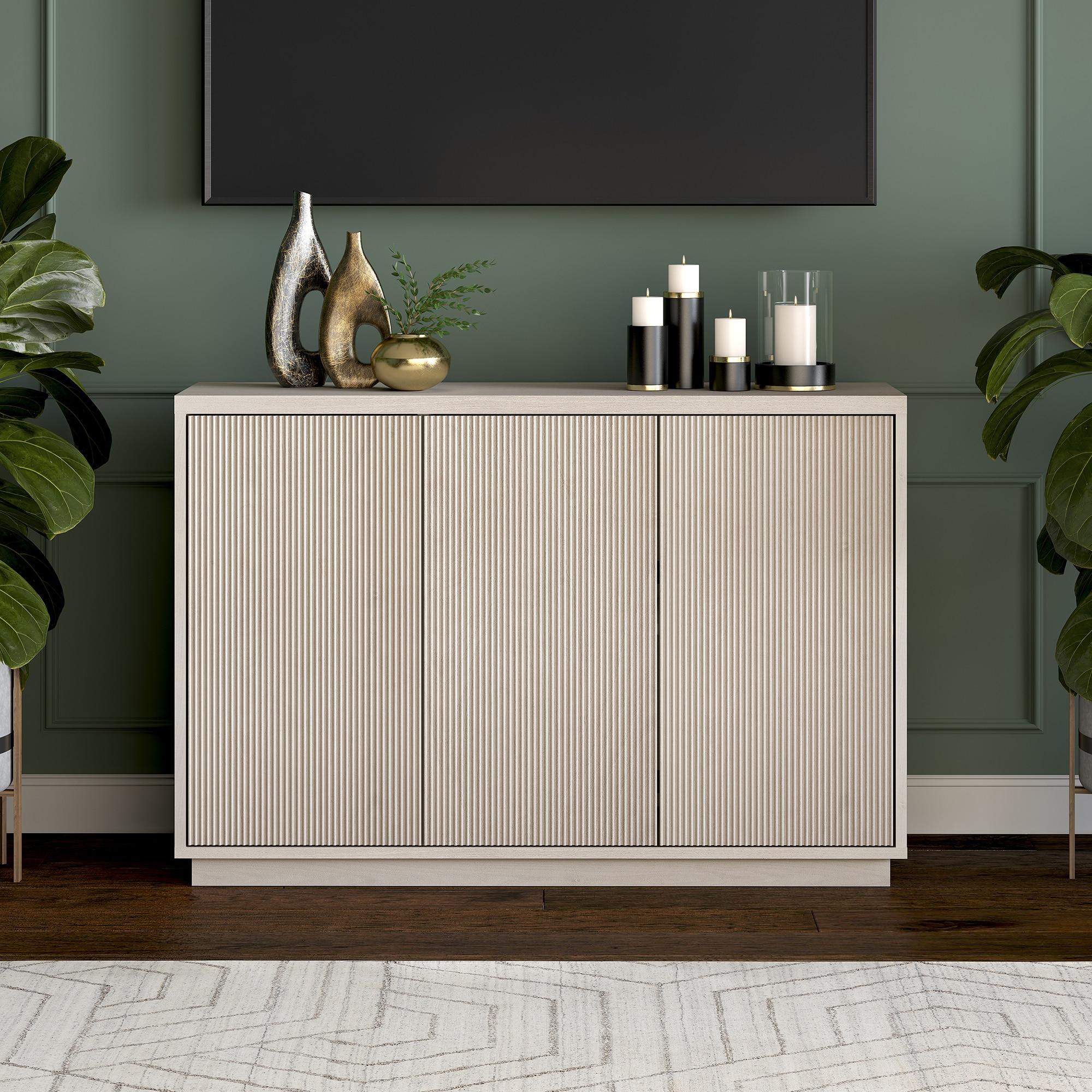 Evelyn&Zoe Alston 48" Wide Rectangular Buffet Table, Alder White