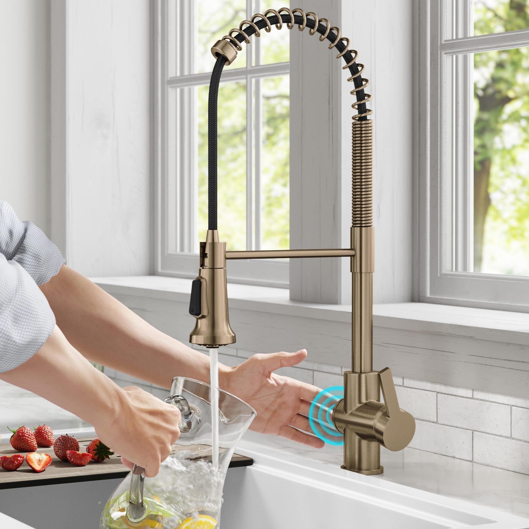 KRAUS Britt Touchless Sensor Commercial Single Handle Pull Down Kitchen Faucet