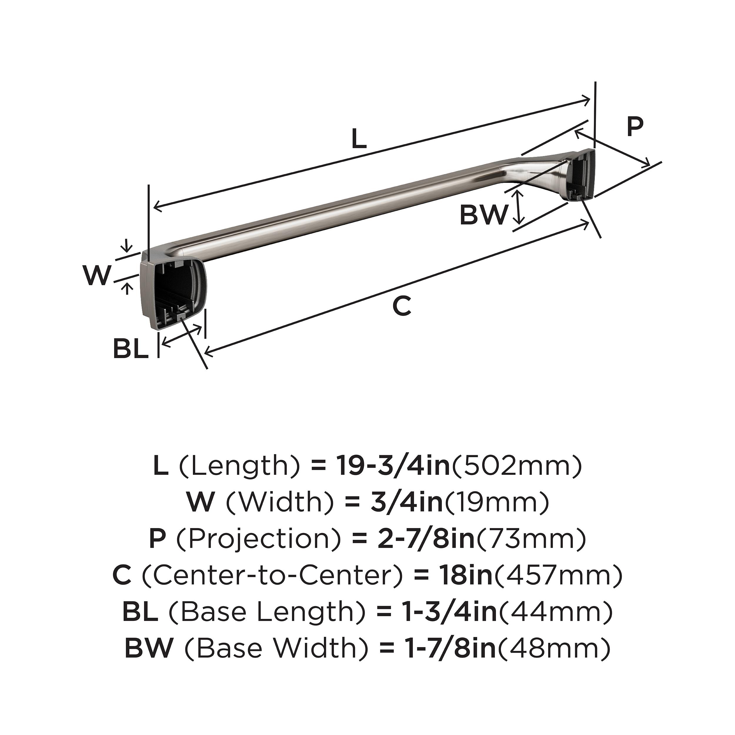 Amerock Revitalize Brushed Nickel 18 inch (457mm) Towel Bar