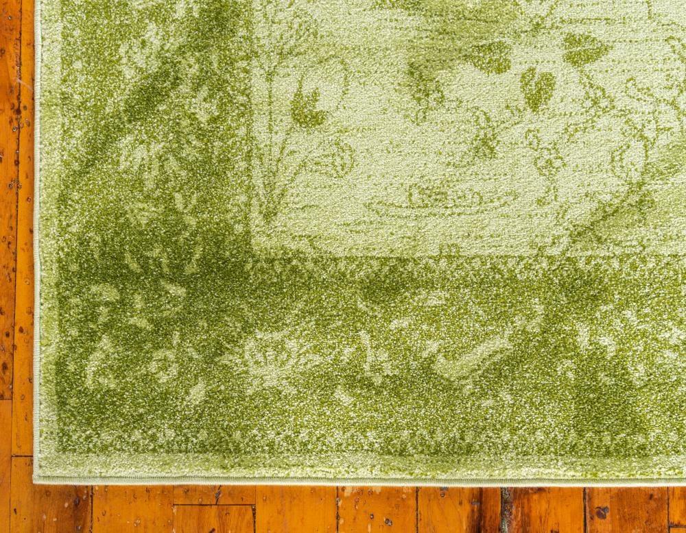 Unique Loom 7' 1 x 10' 0 Light Green La Jolla Floral Area Rug
