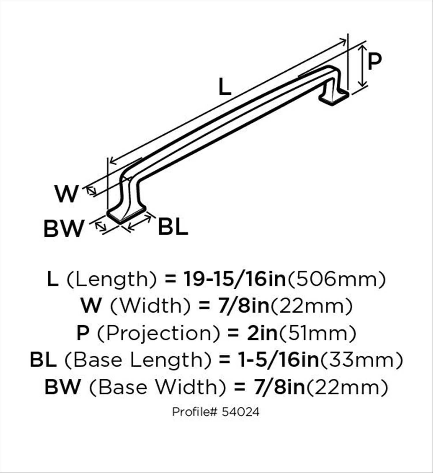 Amerock Westerly 18 inch (457mm) Center-to-Center Satin Nickel Appliance Pull