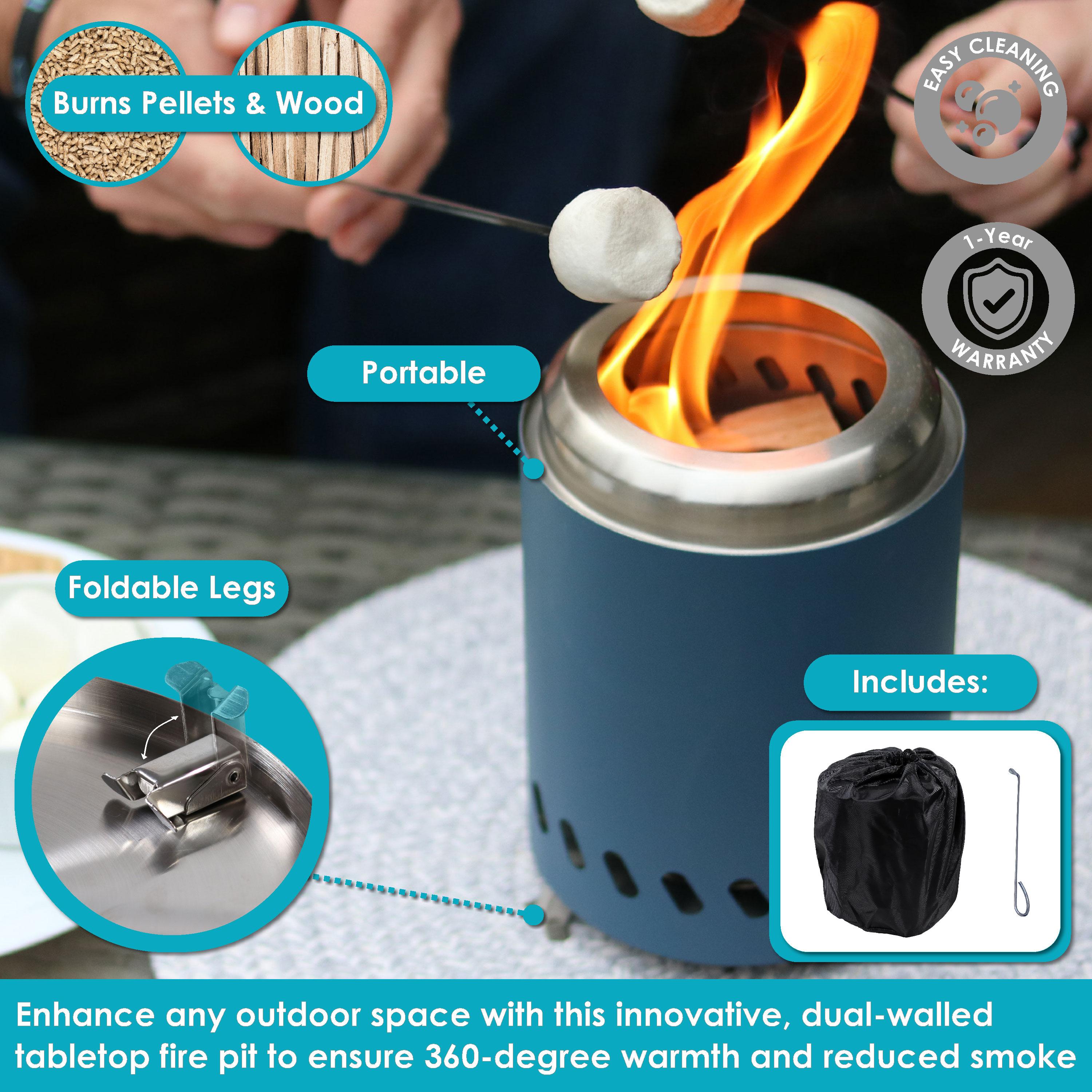 Sunnydaze Stainless Steel Tabletop Smokeless Fire Pit