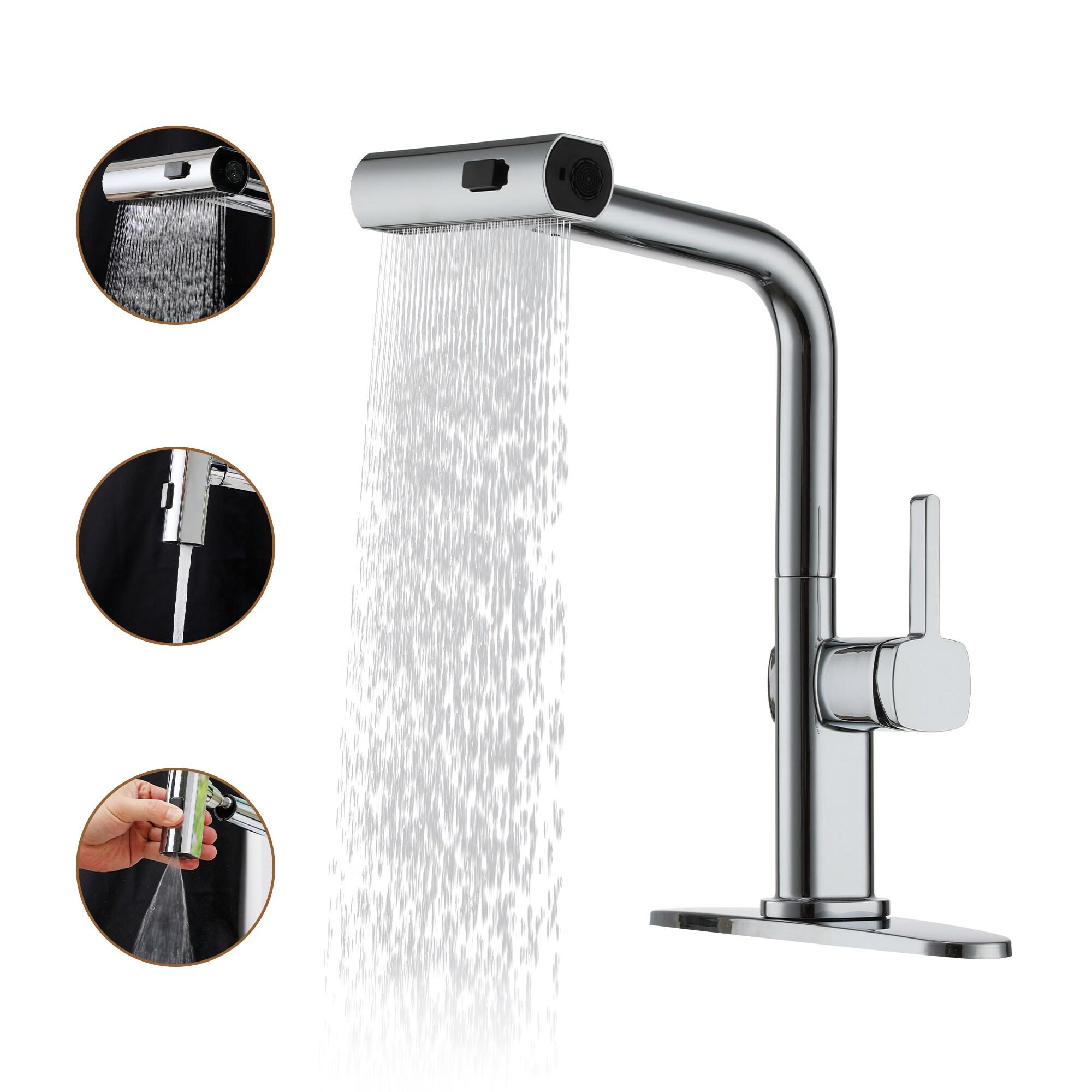 CASAINC 1.8 GPM Single-Handle Spring Pull-Down Kitchen Faucet Single Hole Faucet
