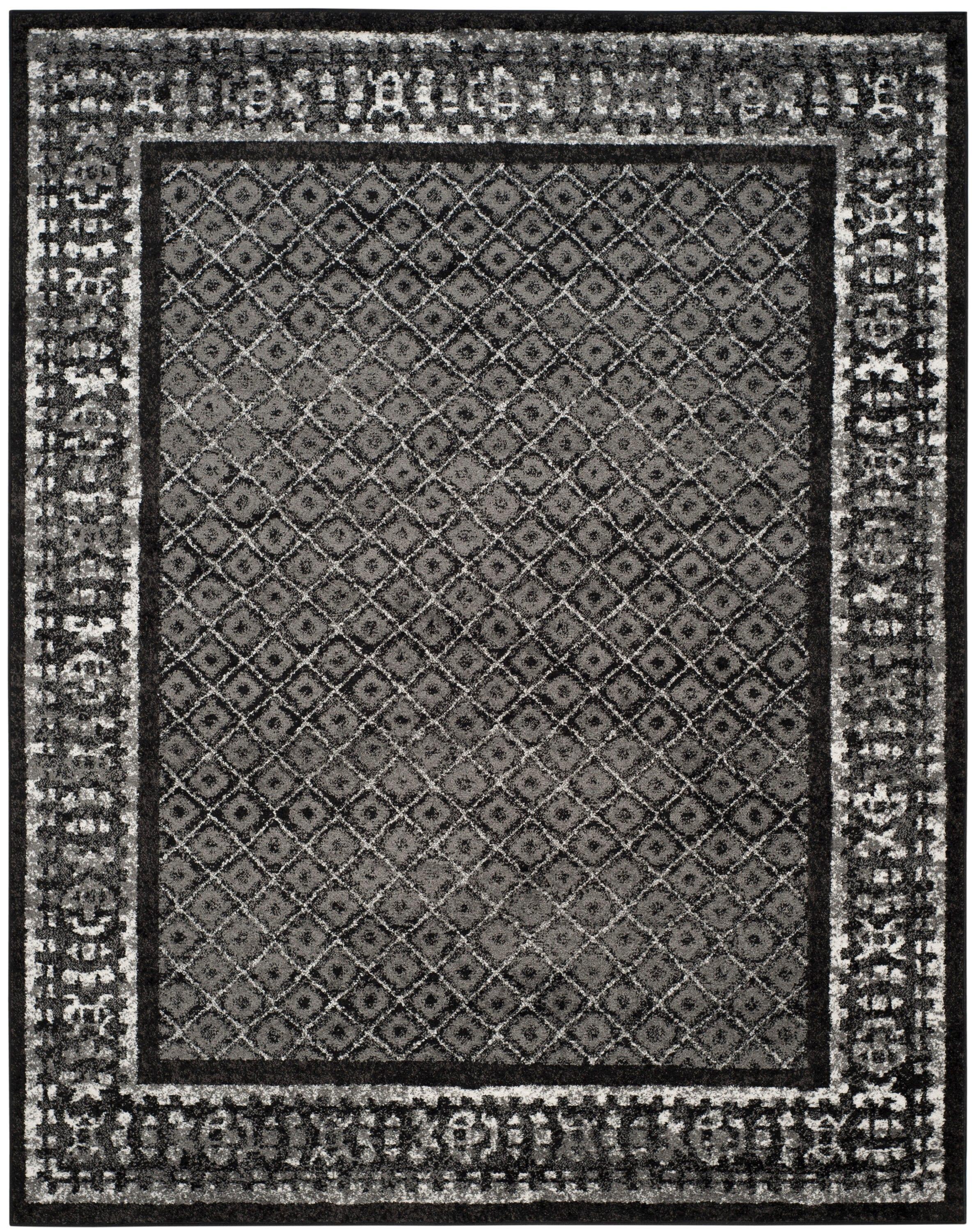 Adirondack ADR110 Machine Made Indoor Area Rug - Black/Silver - 9'x12' - Safavieh