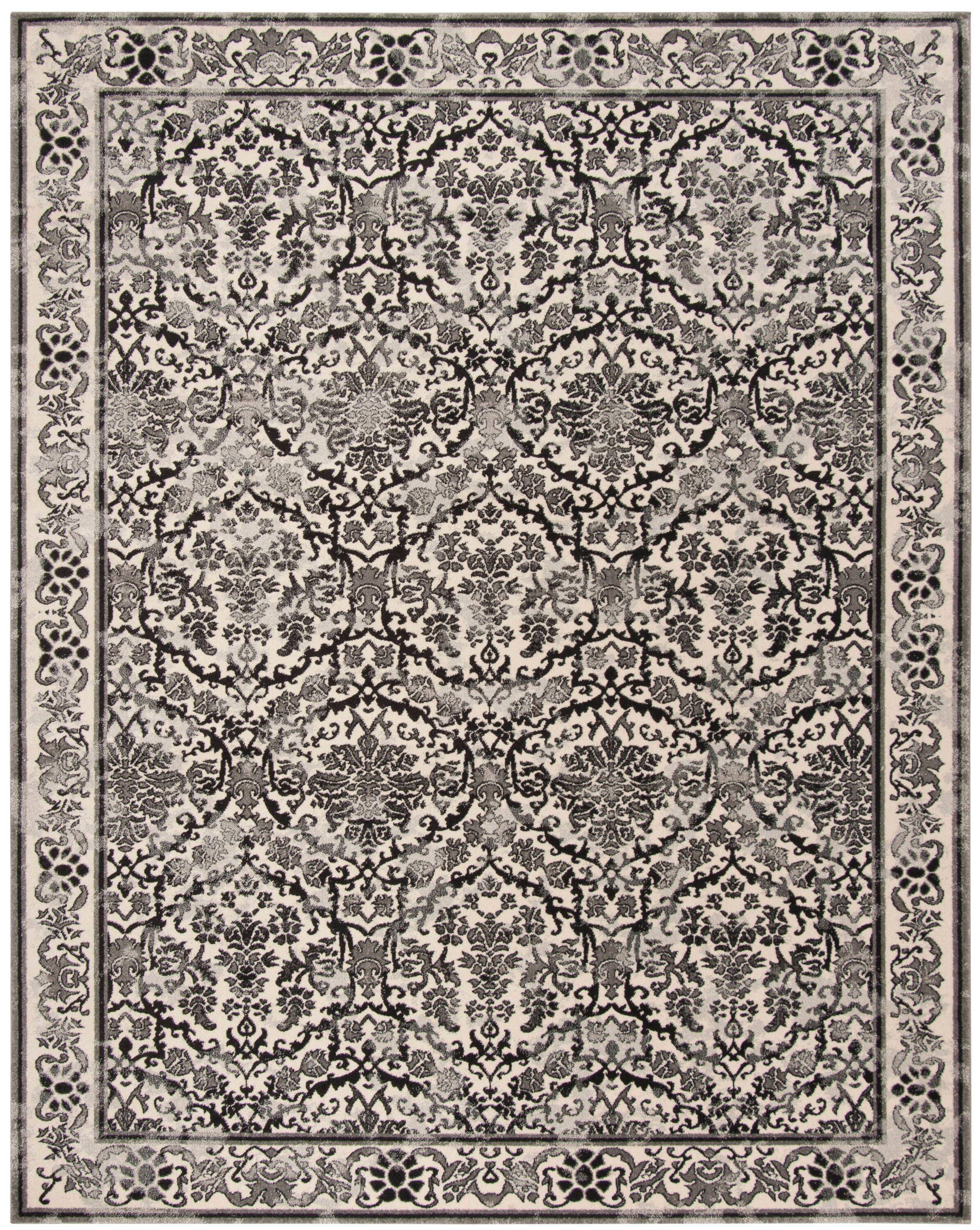 SAFAVIEH Evoke Lorna Traditional Bordered Area Rug, Ivory/Grey, 10' x 14'