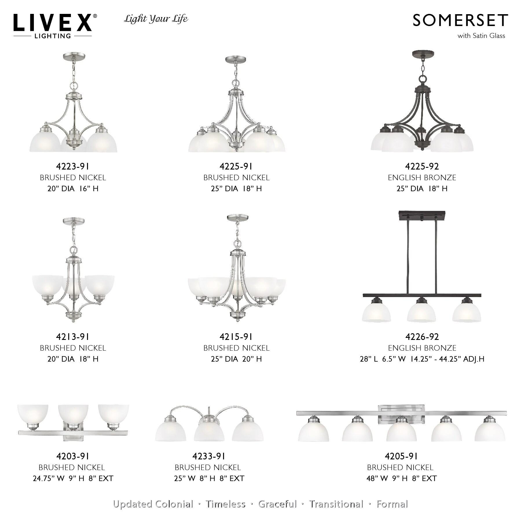 Livex Lighting Somerset 3 - Light Chandelier in  Brushed Nickel