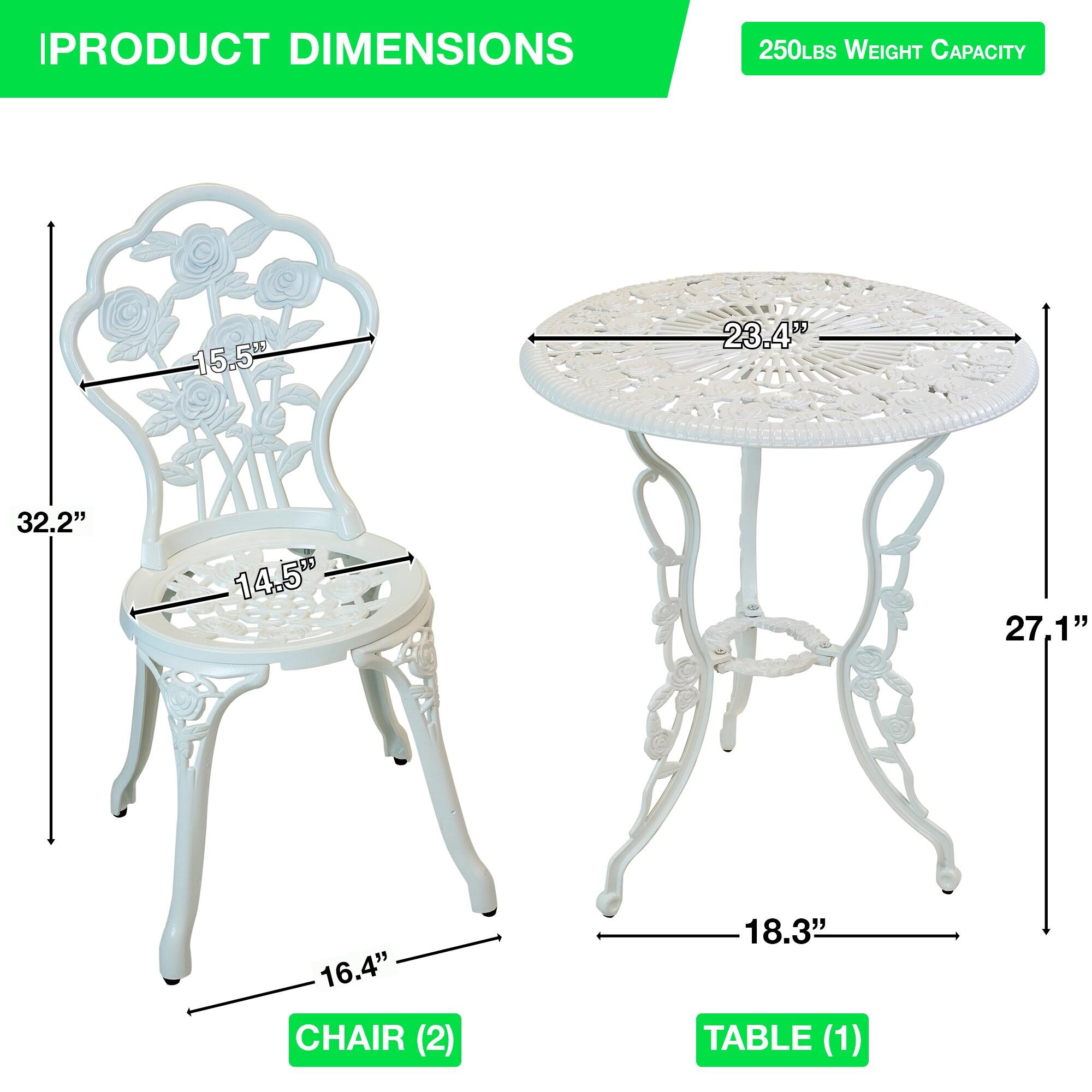 SunnyDaze Decor 2 - Person Metal Patio Dining Set with Round Table
