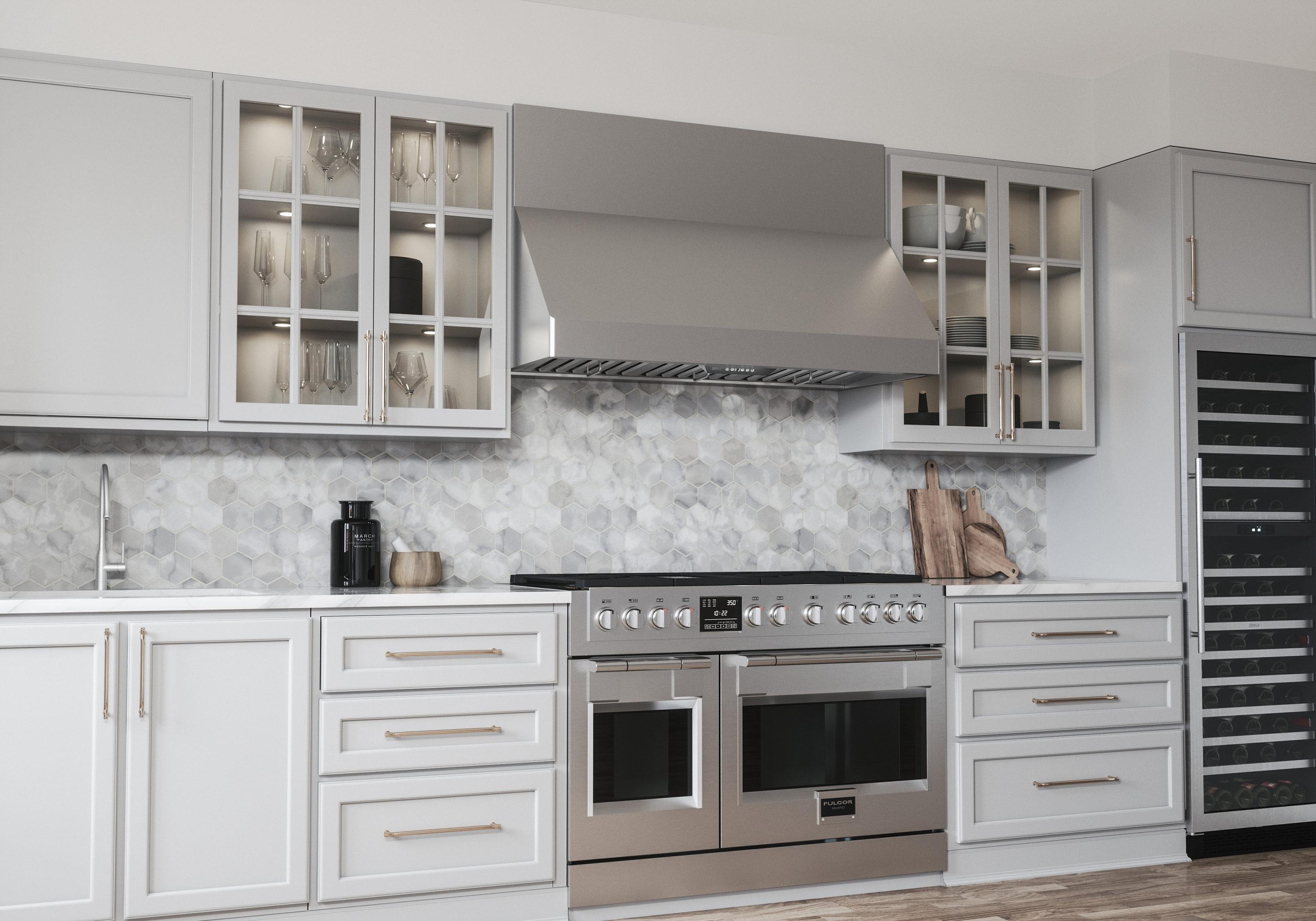 Zephyr Tempest II 48" 650 CFM Wall Mount Range Hood with LED Light in Stainless Steel