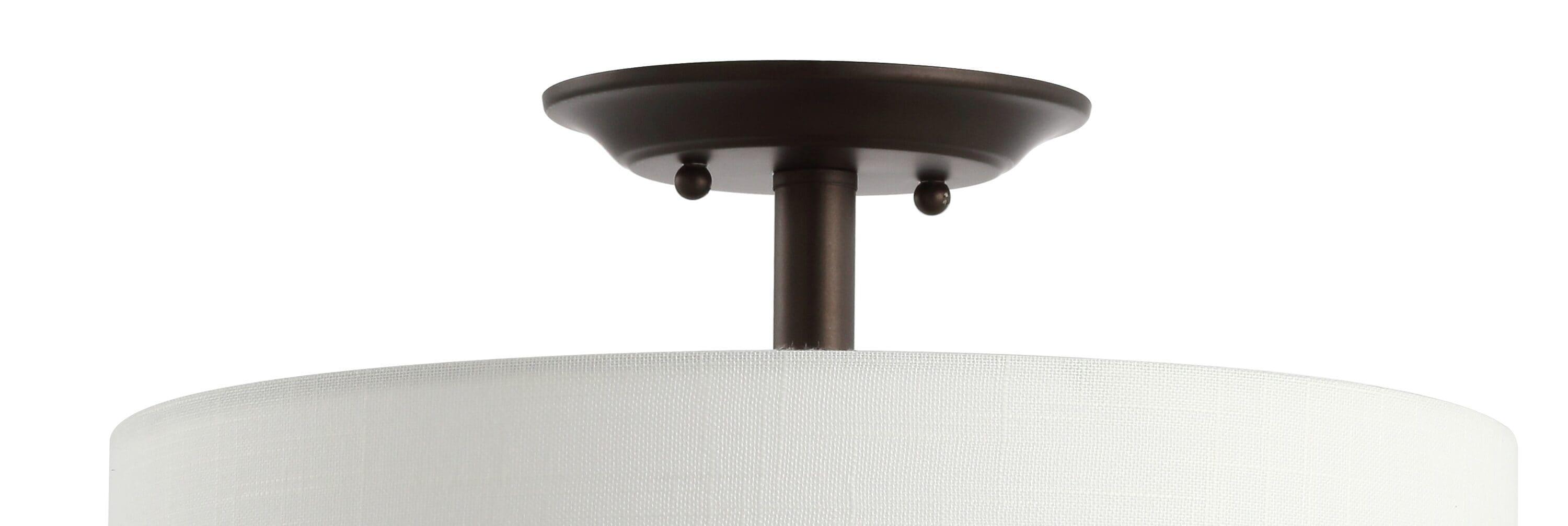 Marc 15" Metal LED Semi-Flush Mount, Oil Rubbed Bronze/White