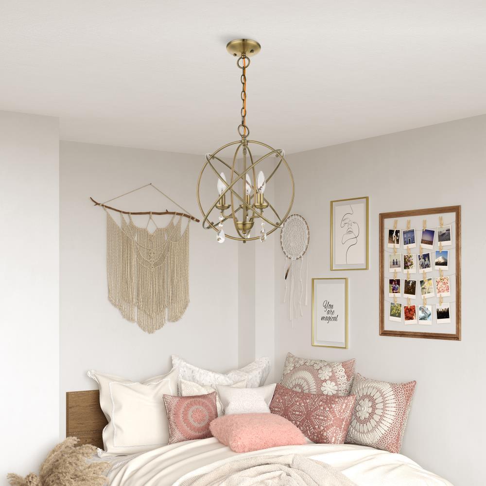 Livex Lighting Aria 3 - Light Chandelier in  Antique Brass