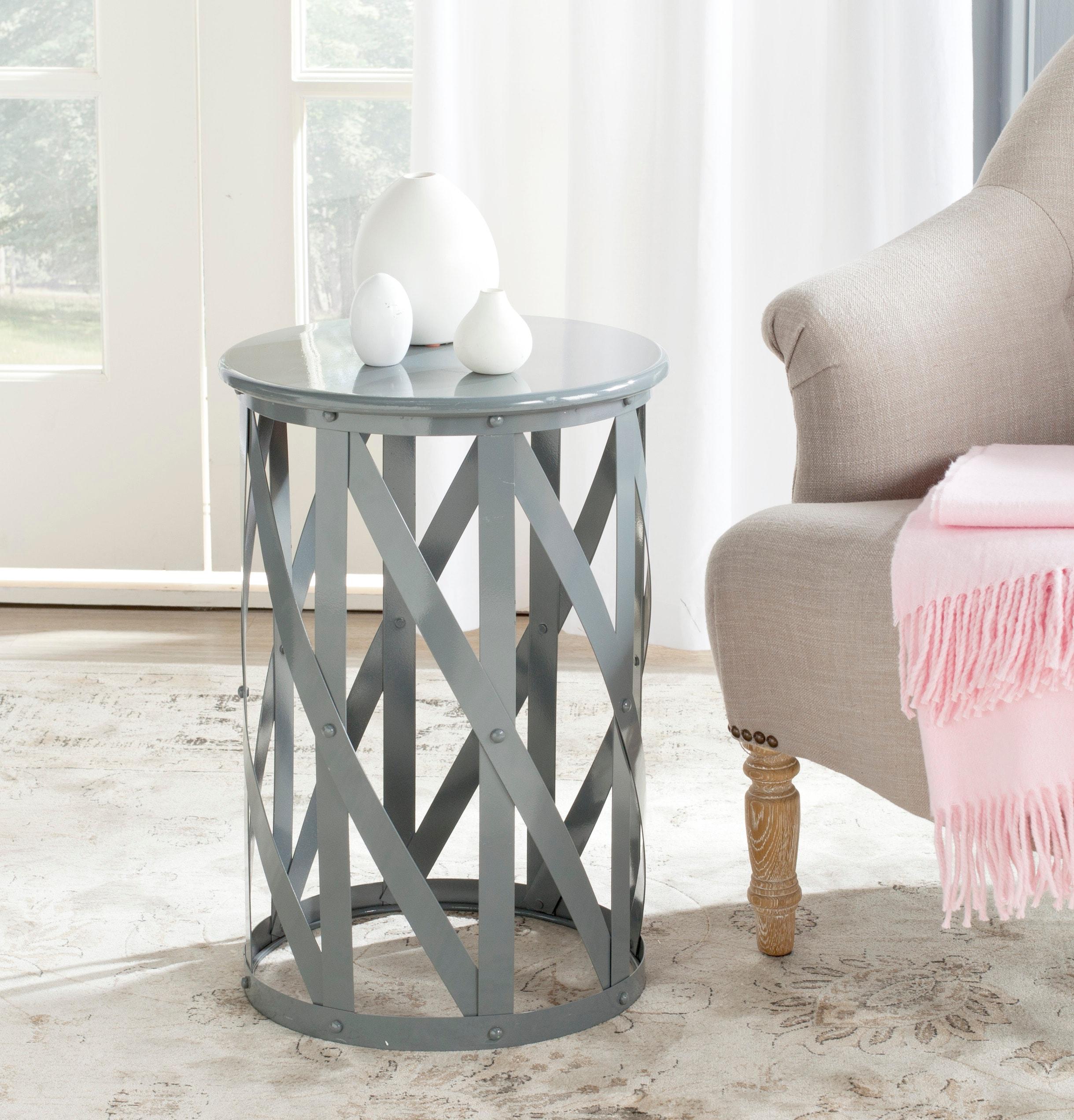 Bertram Lattice Accent Table - Grey - Safavieh.