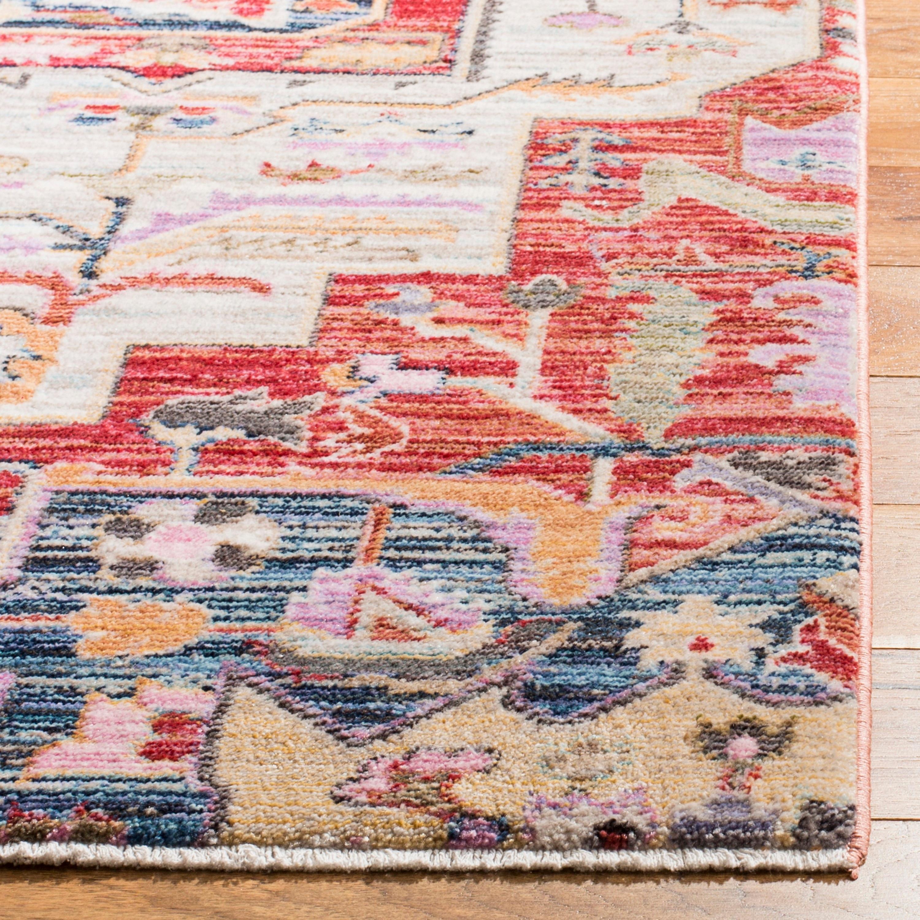 SAFAVIEH Nirvana Comhgham Geometric Area Rug, Cream/Red, 8' x 10'