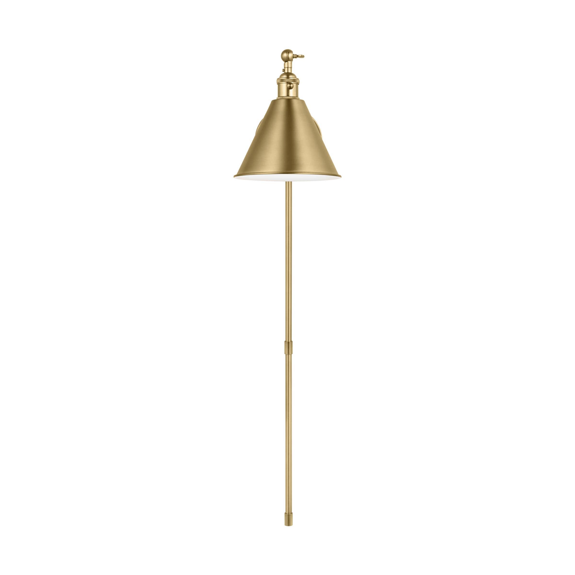 Salem 1-Light Satin Brass Wall Sconce with Satin Brass Metal Shade