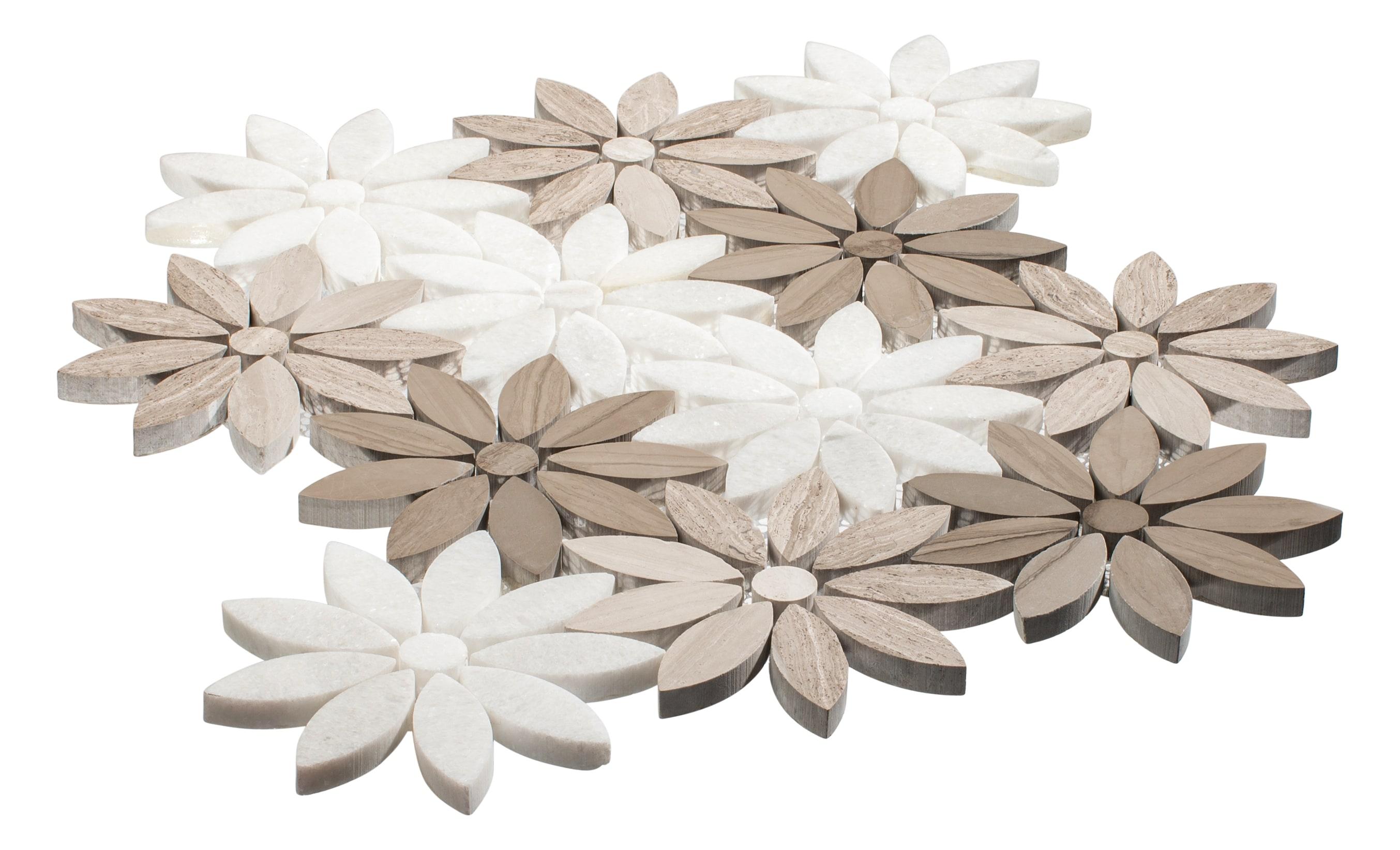 Fresh Novelty Flower Polished Natural Stones Wall & Floor Mosaic Tile