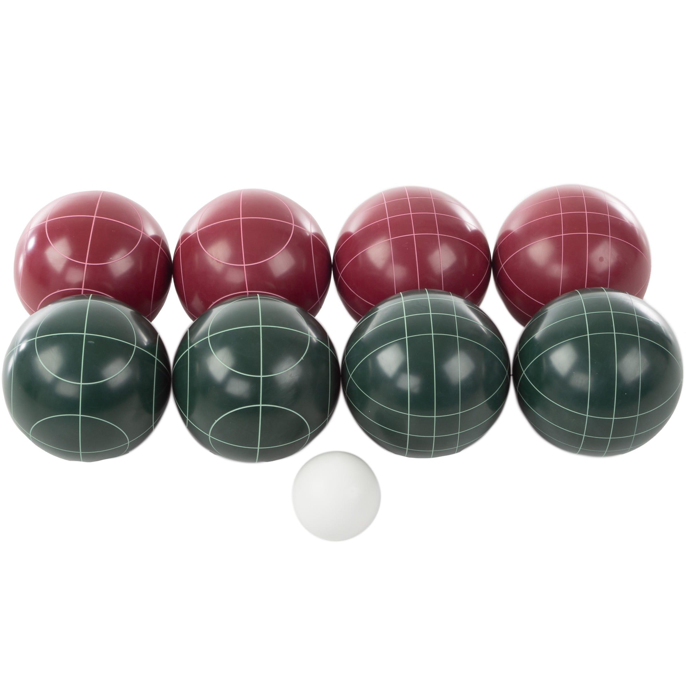 Toy Time Outdoor Bocce Ball Set with Bocce Balls, Pallino and Equipment Carrying Bag - Red/Green