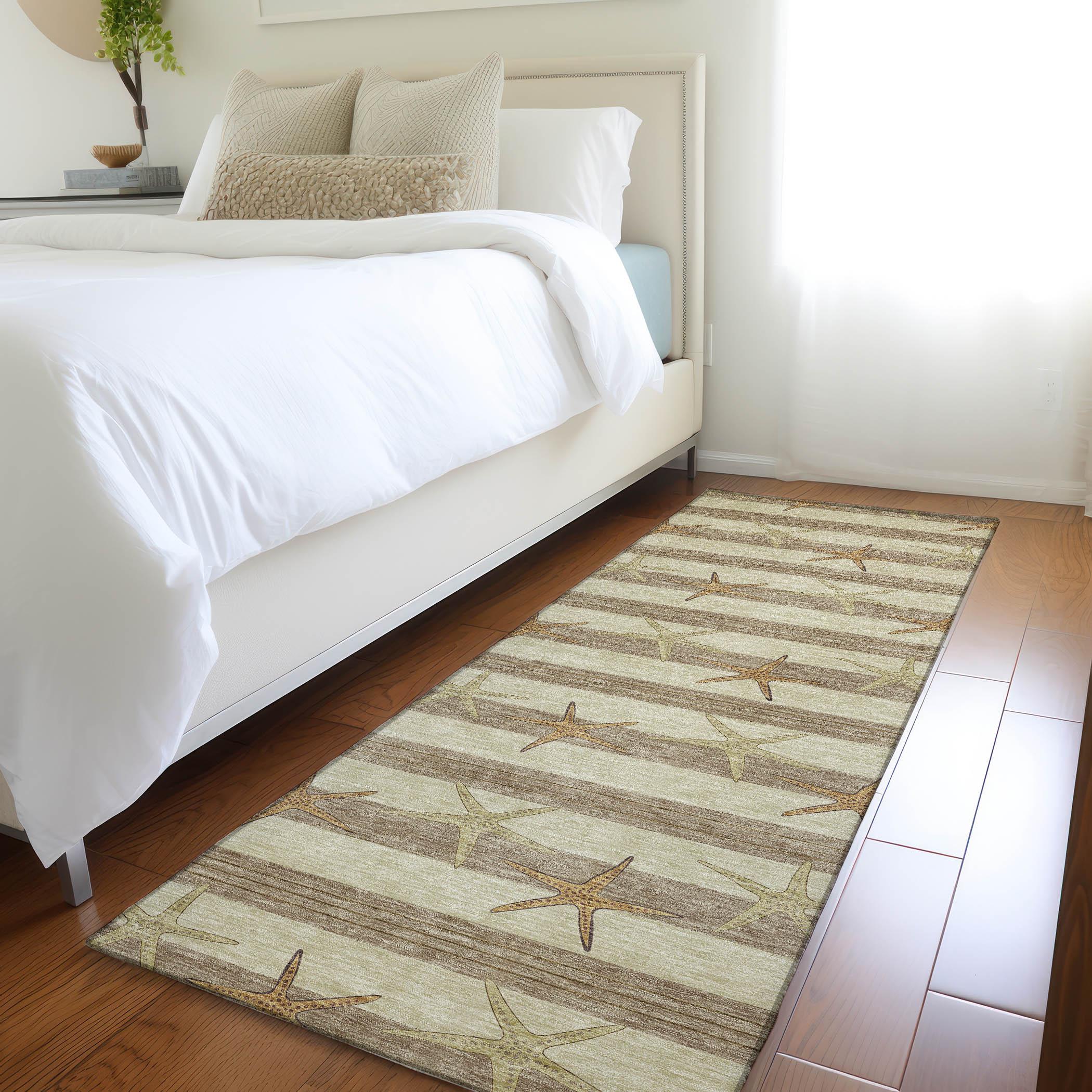 Premium Machine Washable Cerrito AMF191 Tan Rug