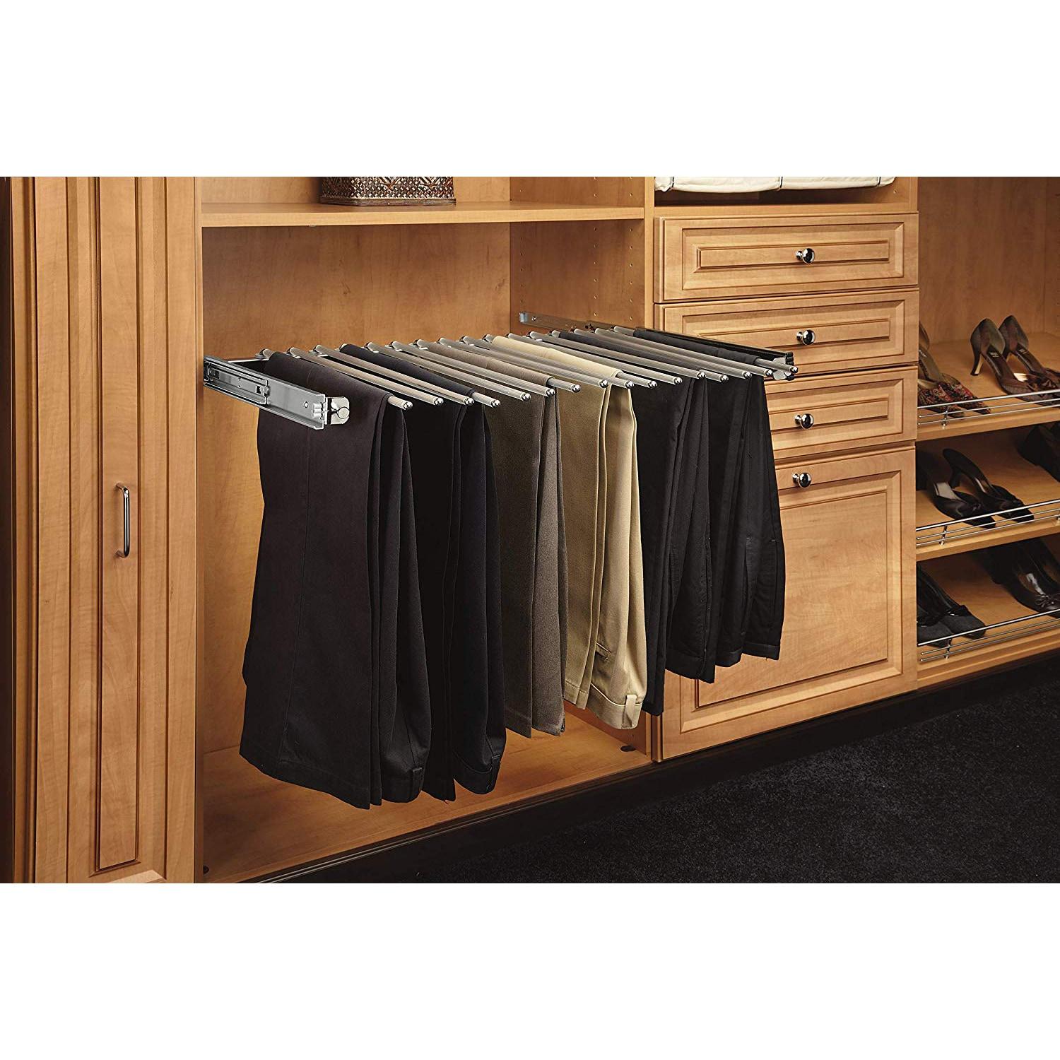 Rev-A-Shelf Pull Out Closet Wire Pant Rack, Chrome