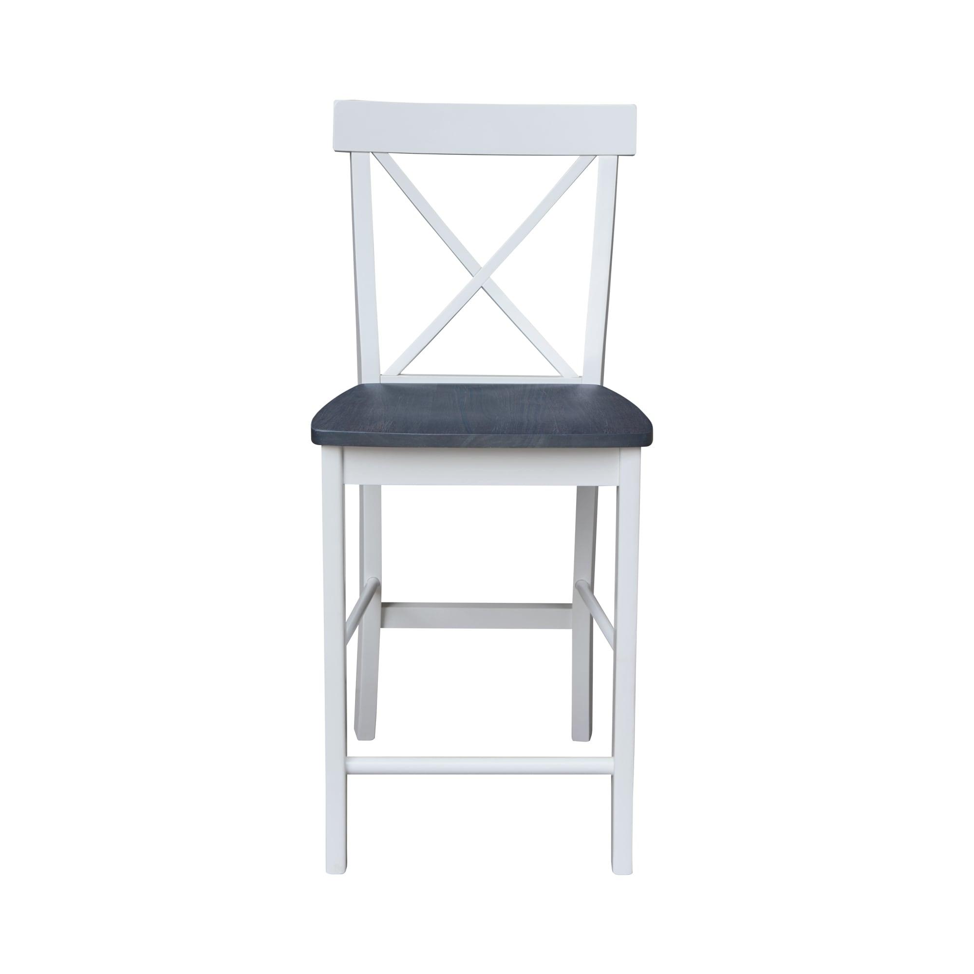 24&#34; X Back Counter Height Barstool Barstool White - International Concepts