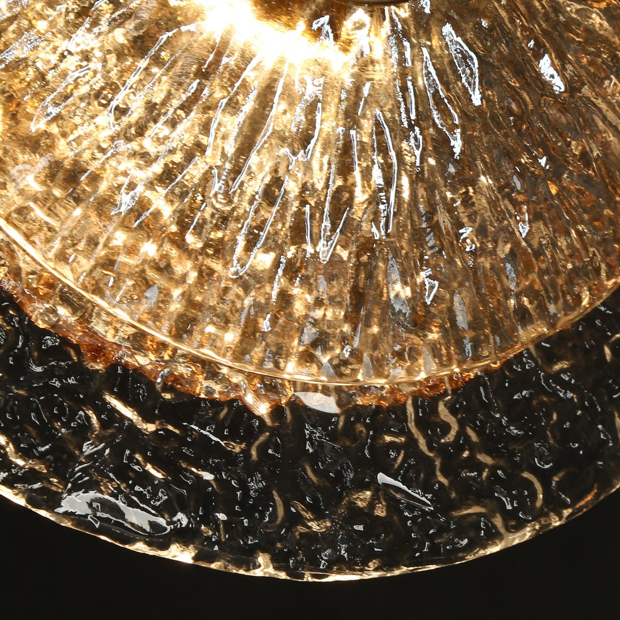 LNC Modern Gold LED 2-Light Chandelier Art Disc Design Pendant Lights for Kitchen Island Foyer