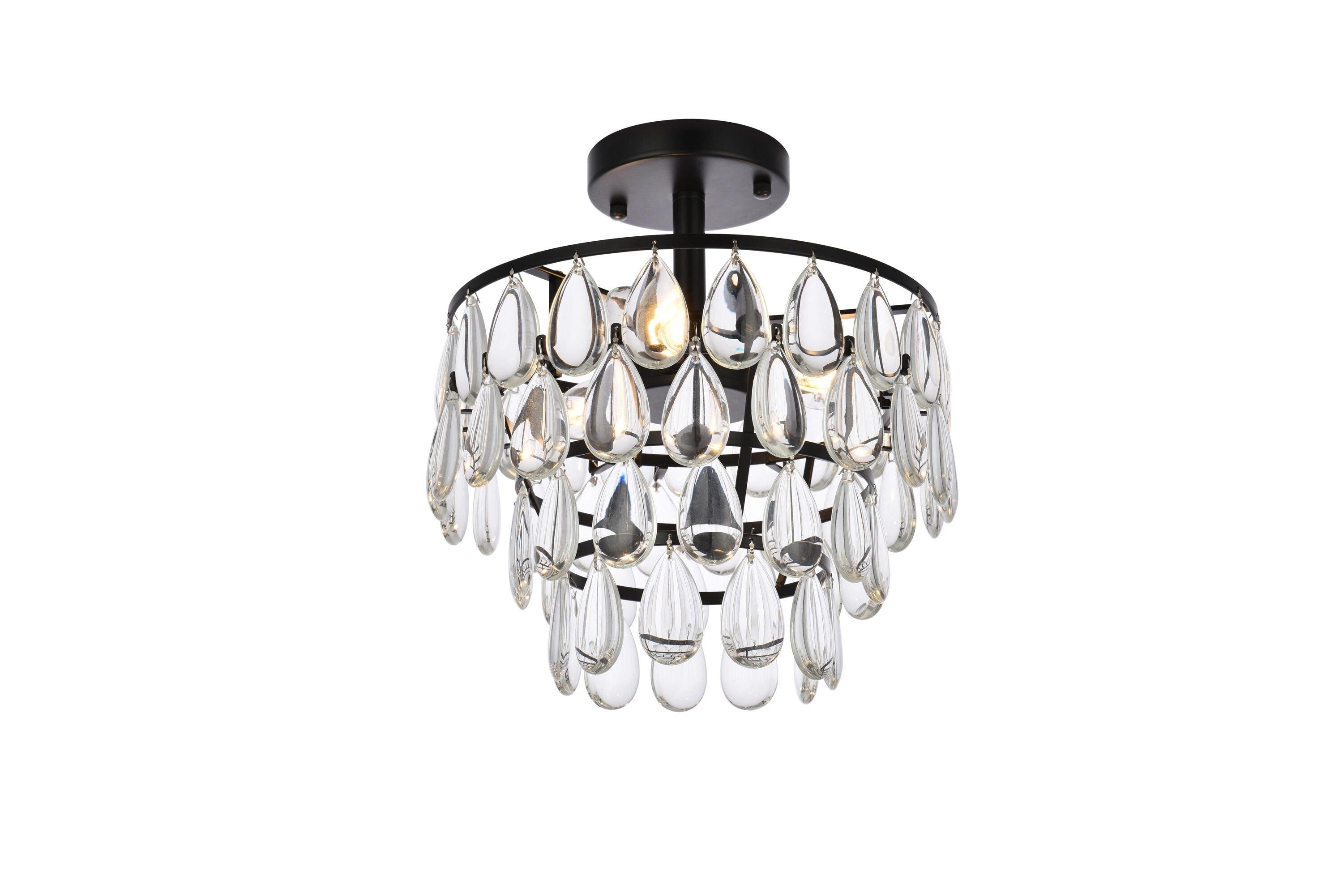 Elegant Lighting Mila 12 inch flush mount in black