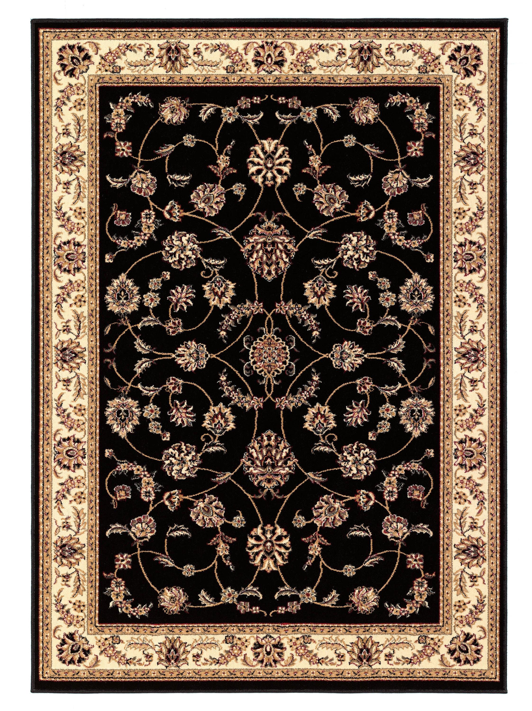 Radici Usa Como Area Rug 1596 Black Italian Bordered 5' 5" x 7' 7" Rectangle