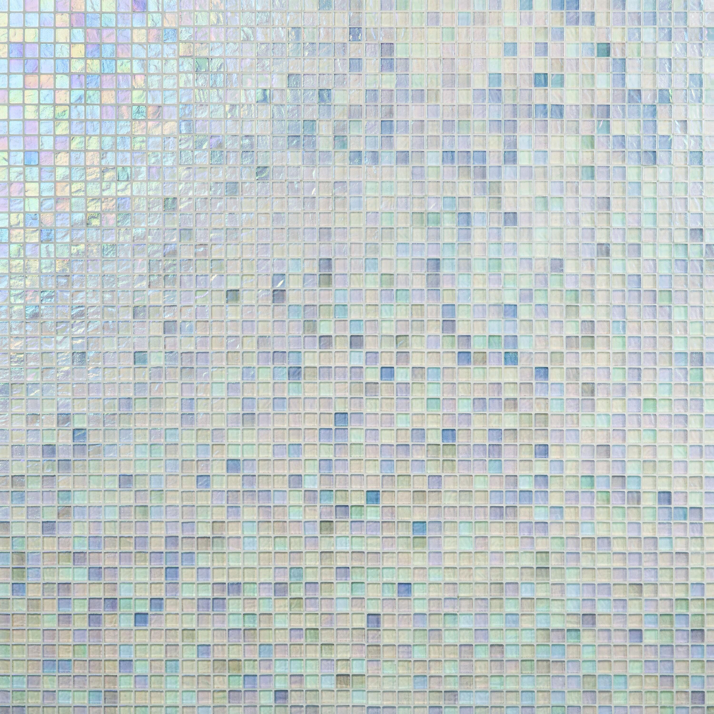 Speckle 11.73" x 11.73" Iridescent 1" Squares Glass Mosaic Wall Tile (0.95 Sq. Ft. / Sheet)