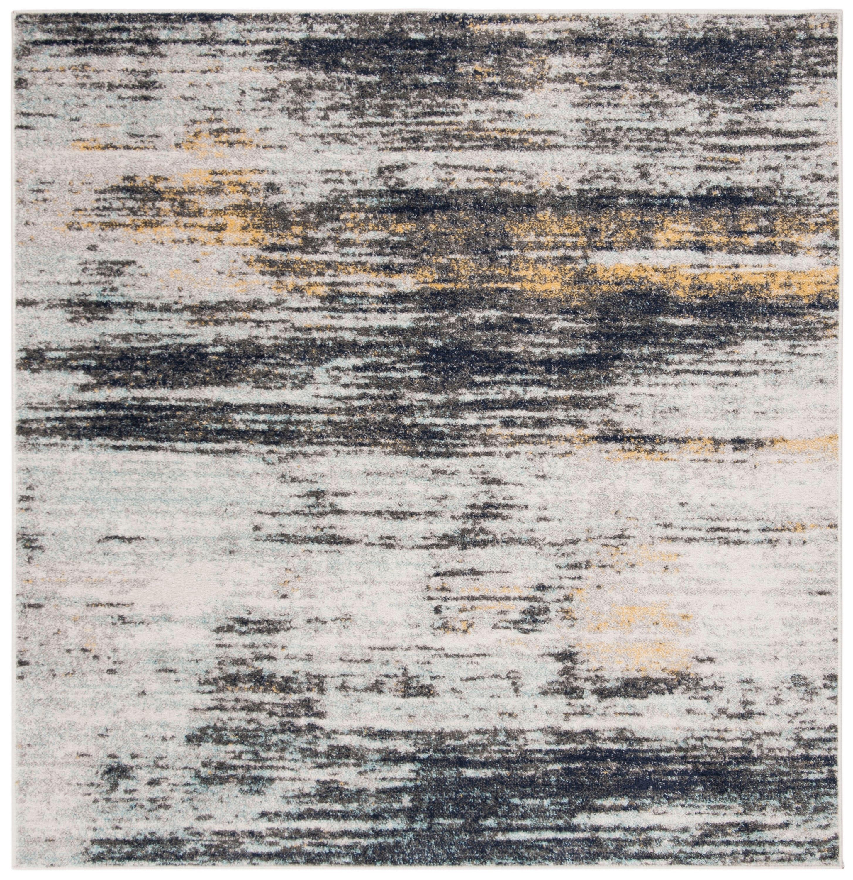 Adirondack ADR201 Power Loomed Area Rug - Light Grey/Black - 6'x6' - Safavieh.