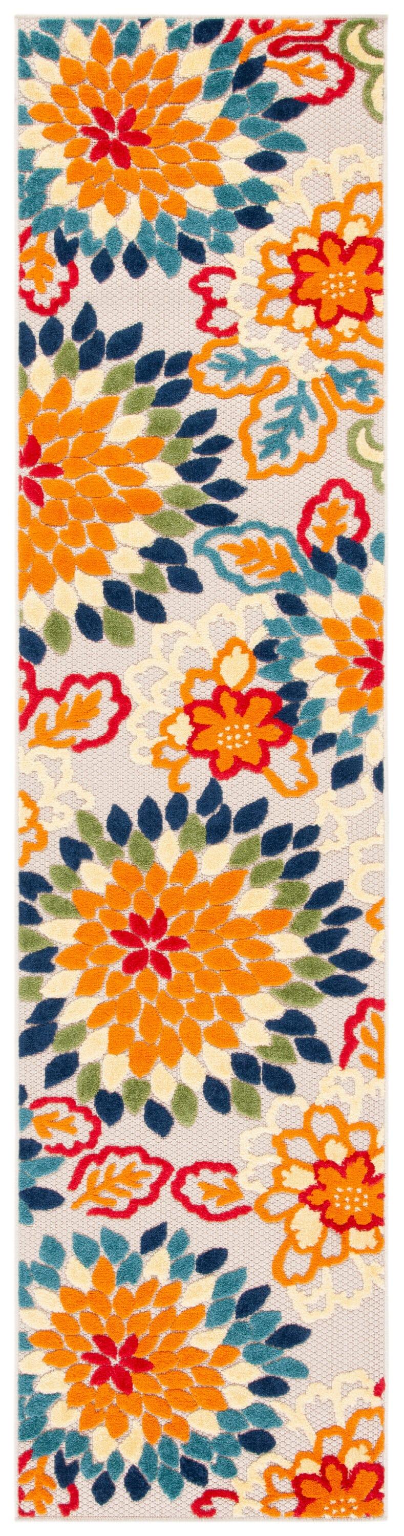 Cabana CBN391 Loomed Indoor Runner Rug - Ivory/Orange - 2'2"x7' - Safavieh