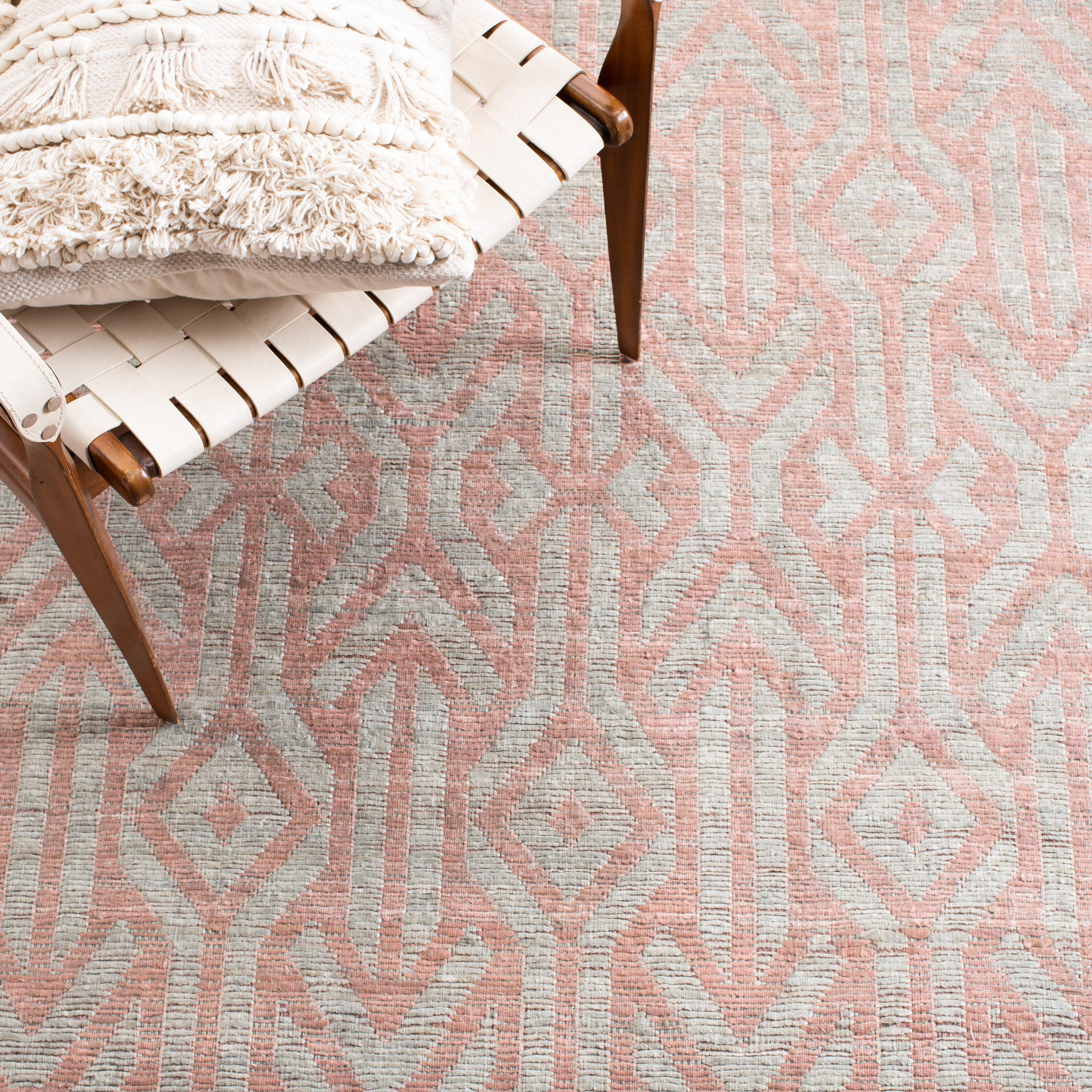 Cape Cod CAP414 Hand Woven Area Rug - Blue/Rust - 6'x6' - Safavieh.