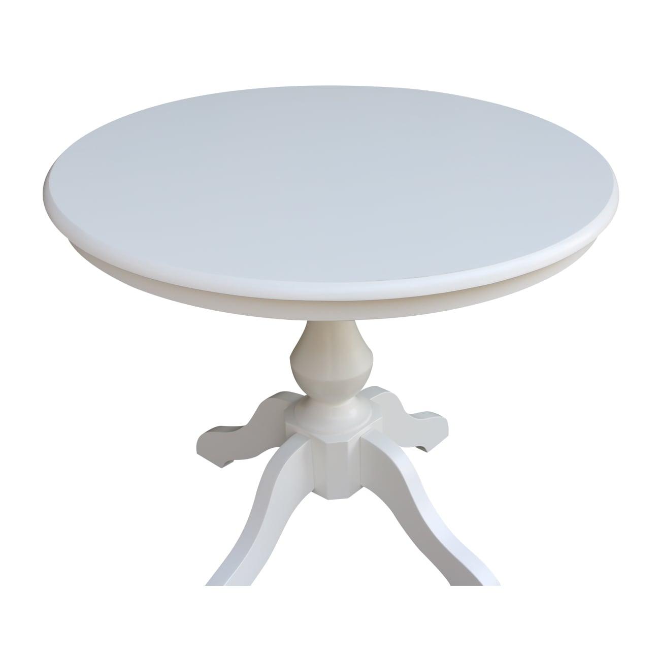 36" Round Top Pedestal Dining Table - White