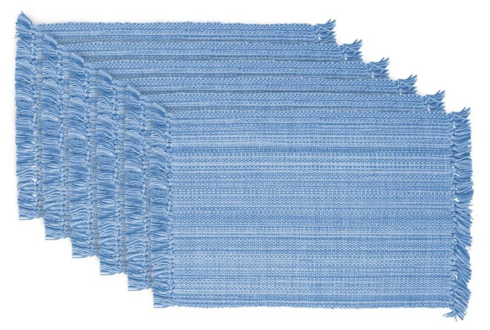 Variegated Light Blue Fringe Placemat Set of 6