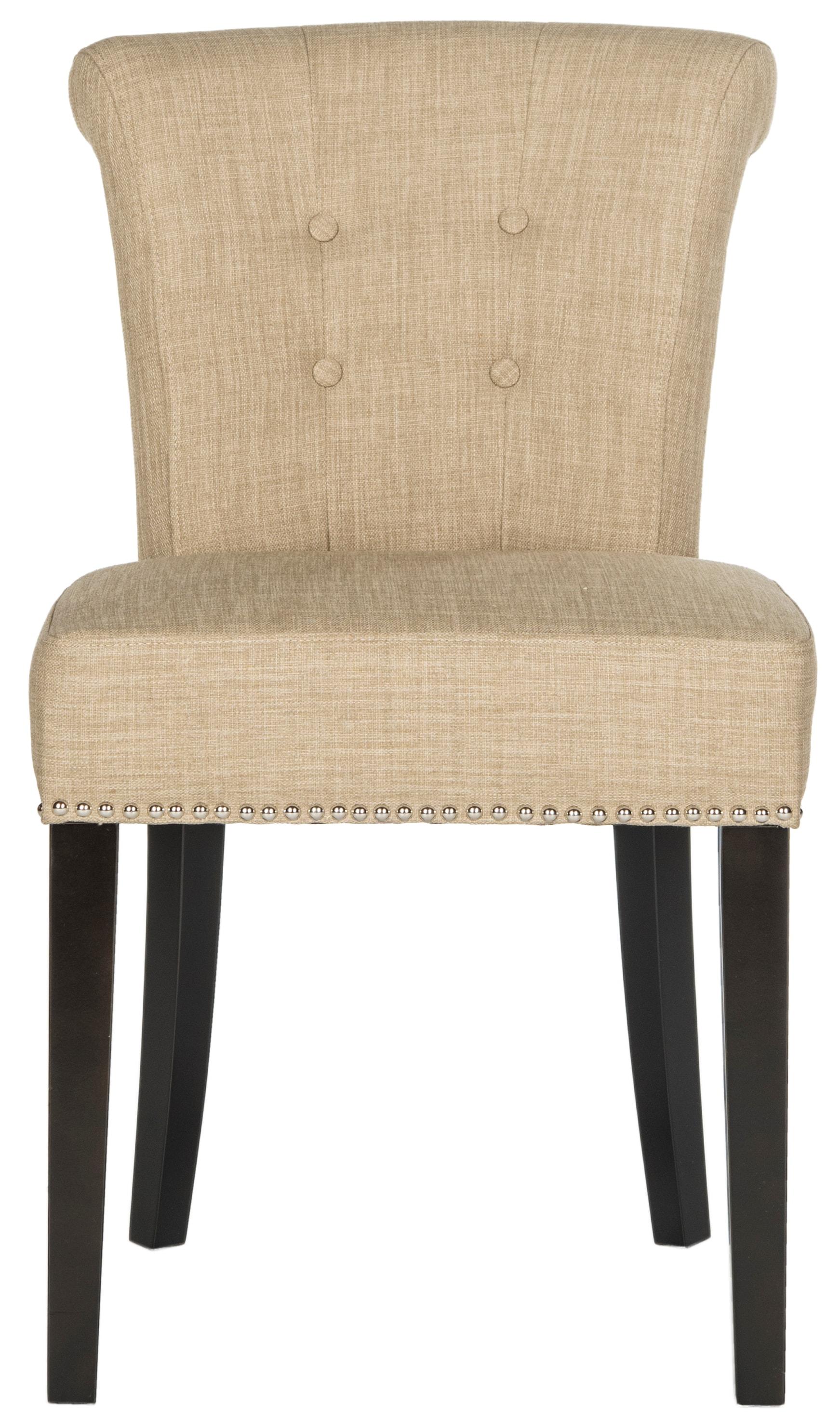 Sinclair 21''H Ring Chair (Set of 2) with Silver Nail Heads - Beige - Safavieh