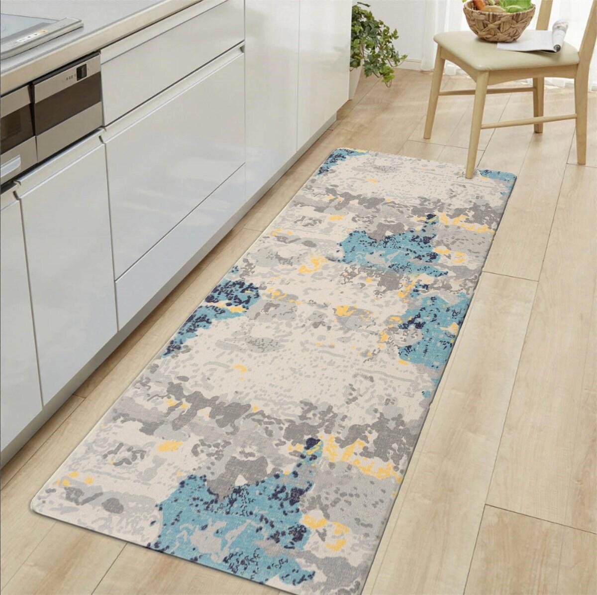 World Rug Gallery Transitional Abstract Anti Fatigue Standing Mat - Cream 18"x47"