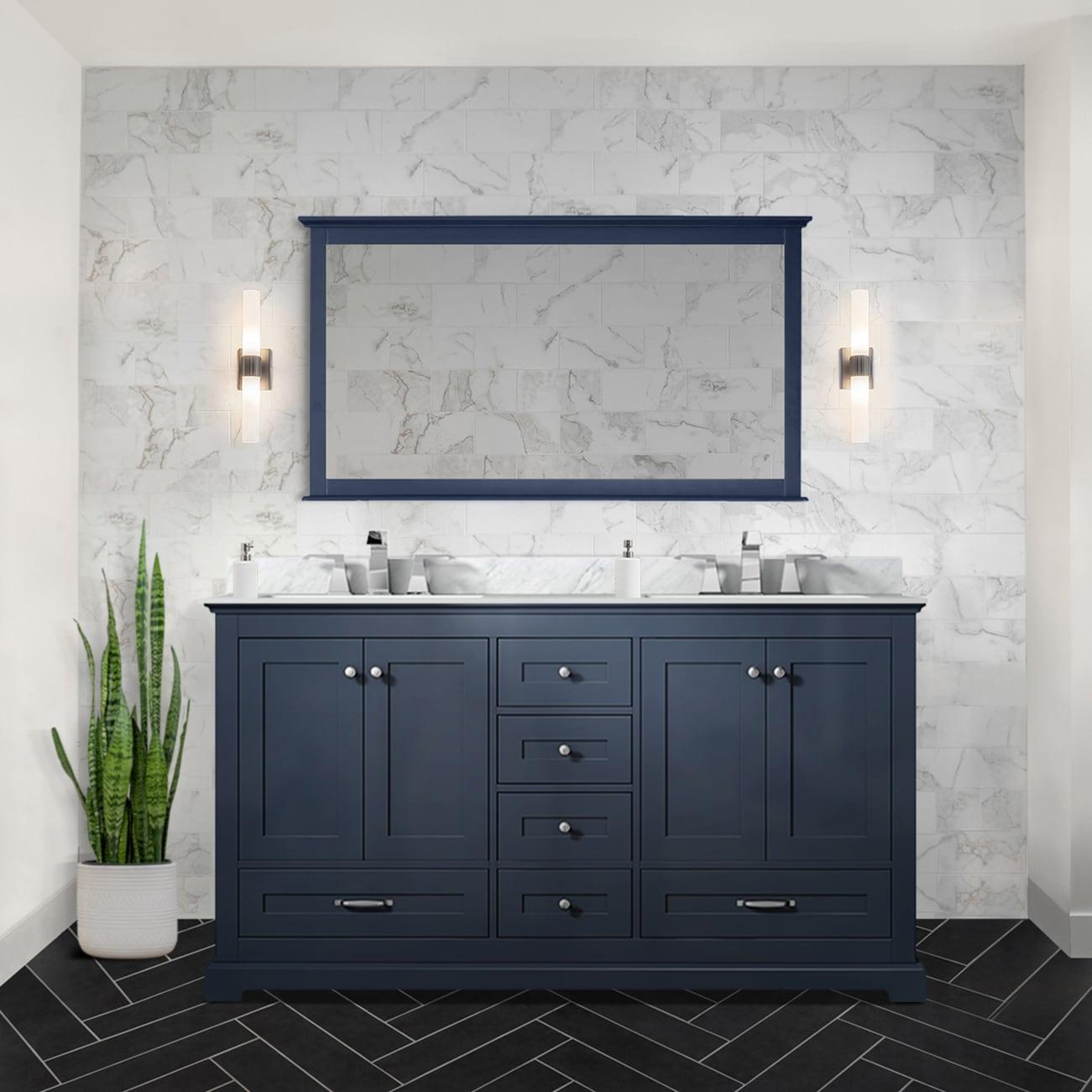 Lexora Home Dukes 60" Vanity Cabinet in Navy Blue