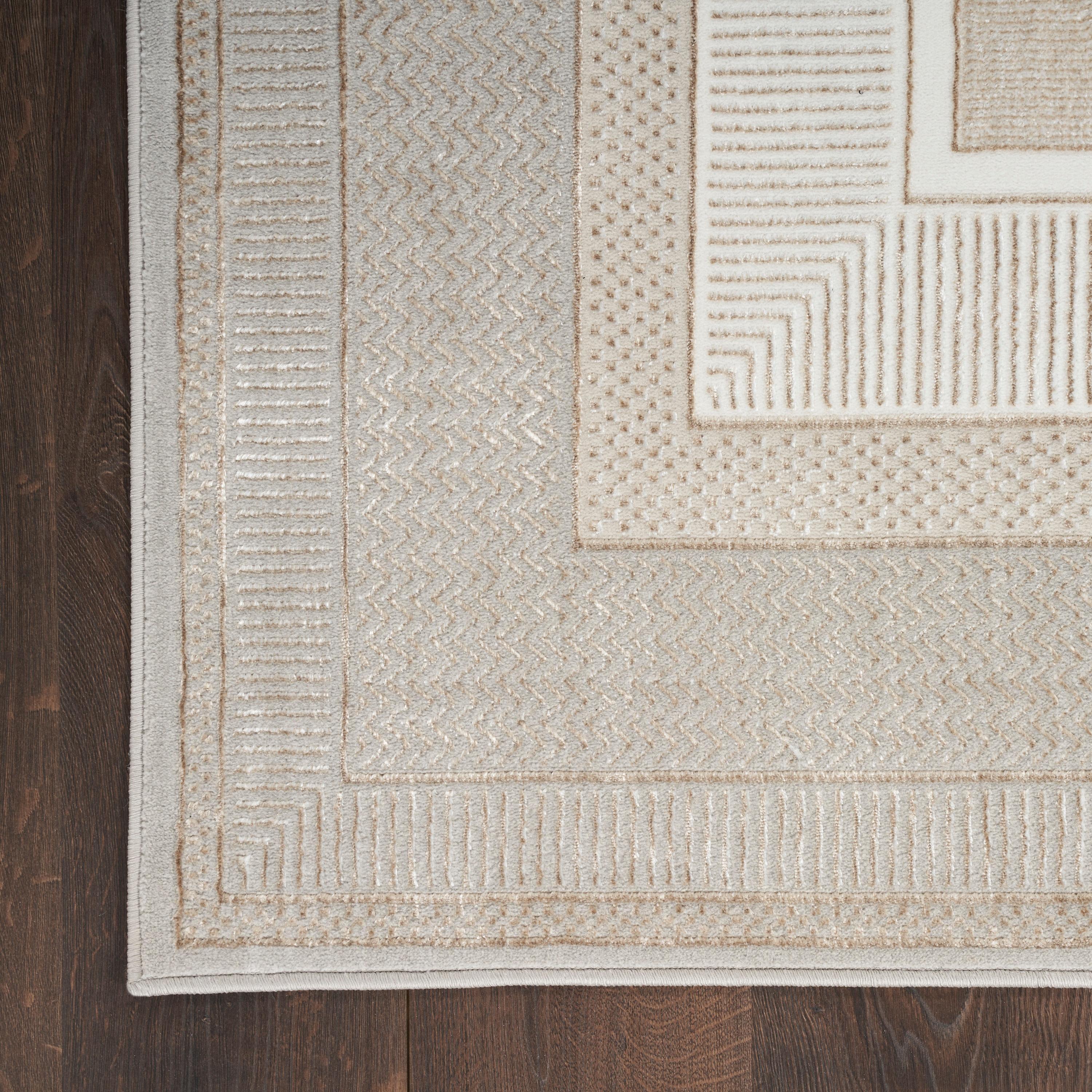 Nourison Glam 7'10" x 9'10" Ivory Modern Indoor Rug