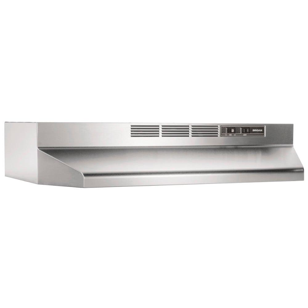 Broan Steel Ductless (Non-Vented) Under Cabinet Range Hood with Charcoal Filter