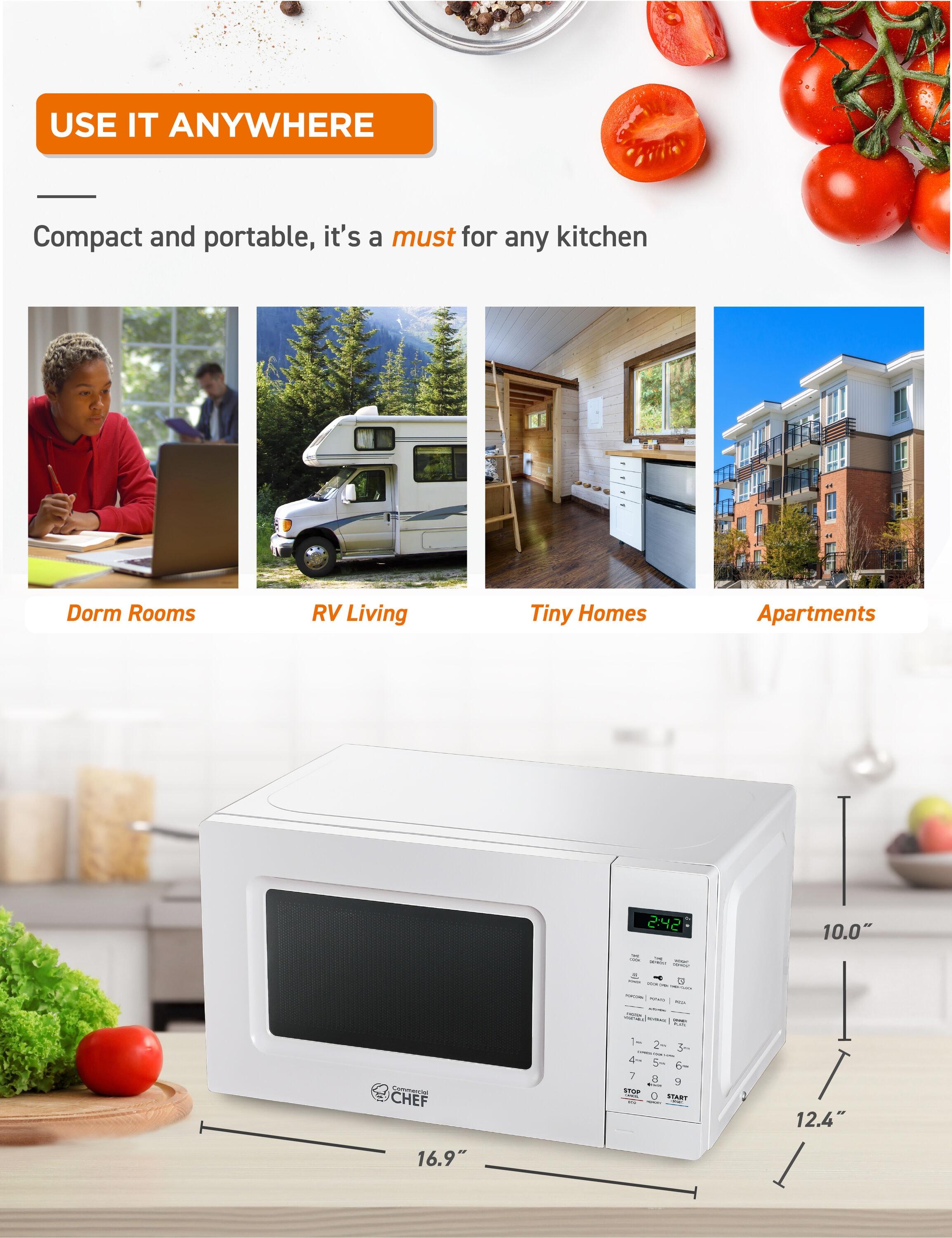 Commercial Chef 0.7 Cubic Feet 700 Watt Countertop Microwave