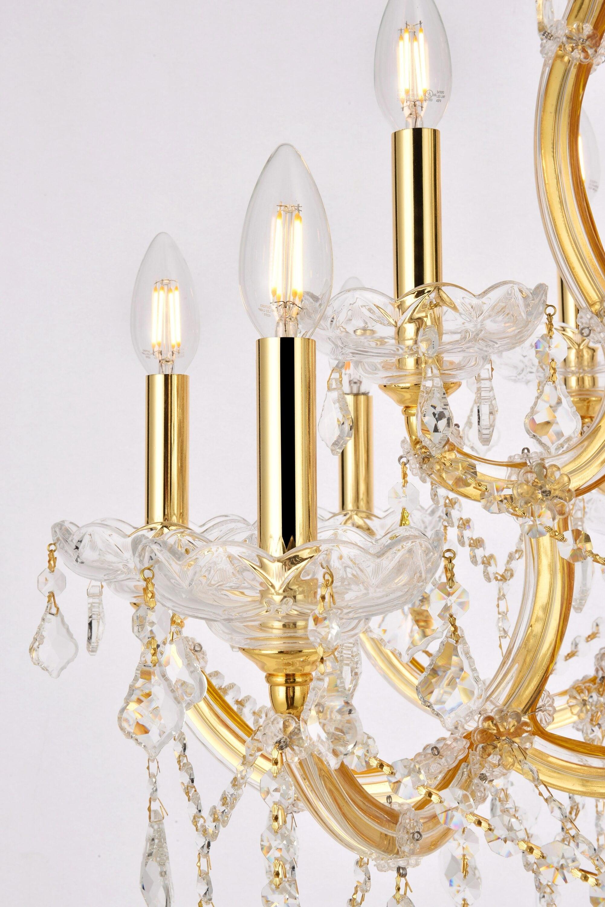 2800 Maria Theresa Collection Chandelier D:27in H:26in Lt:13 Gold Finish (Royal Cut Crystals)