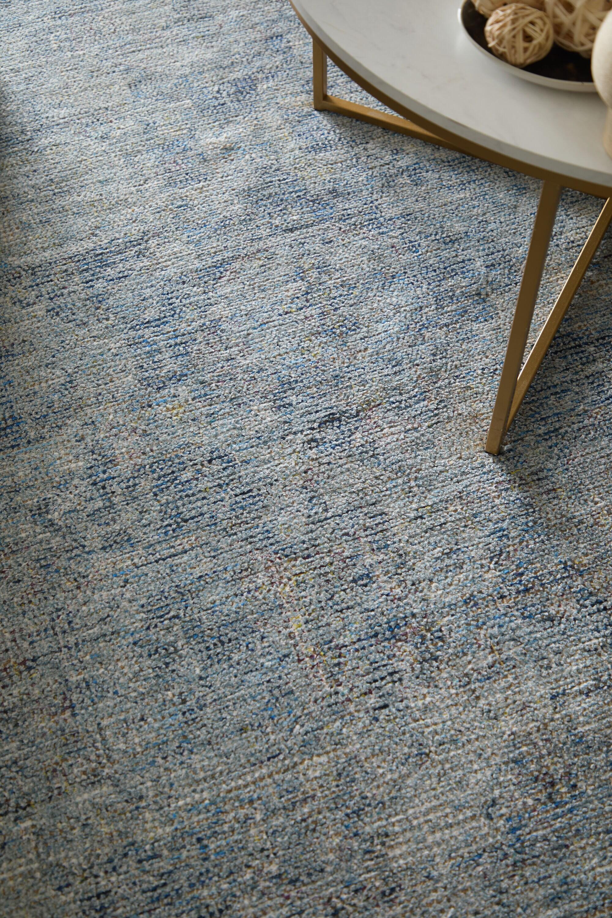 Caldwell Transitional Distressed Blue/Ivory Area Rug