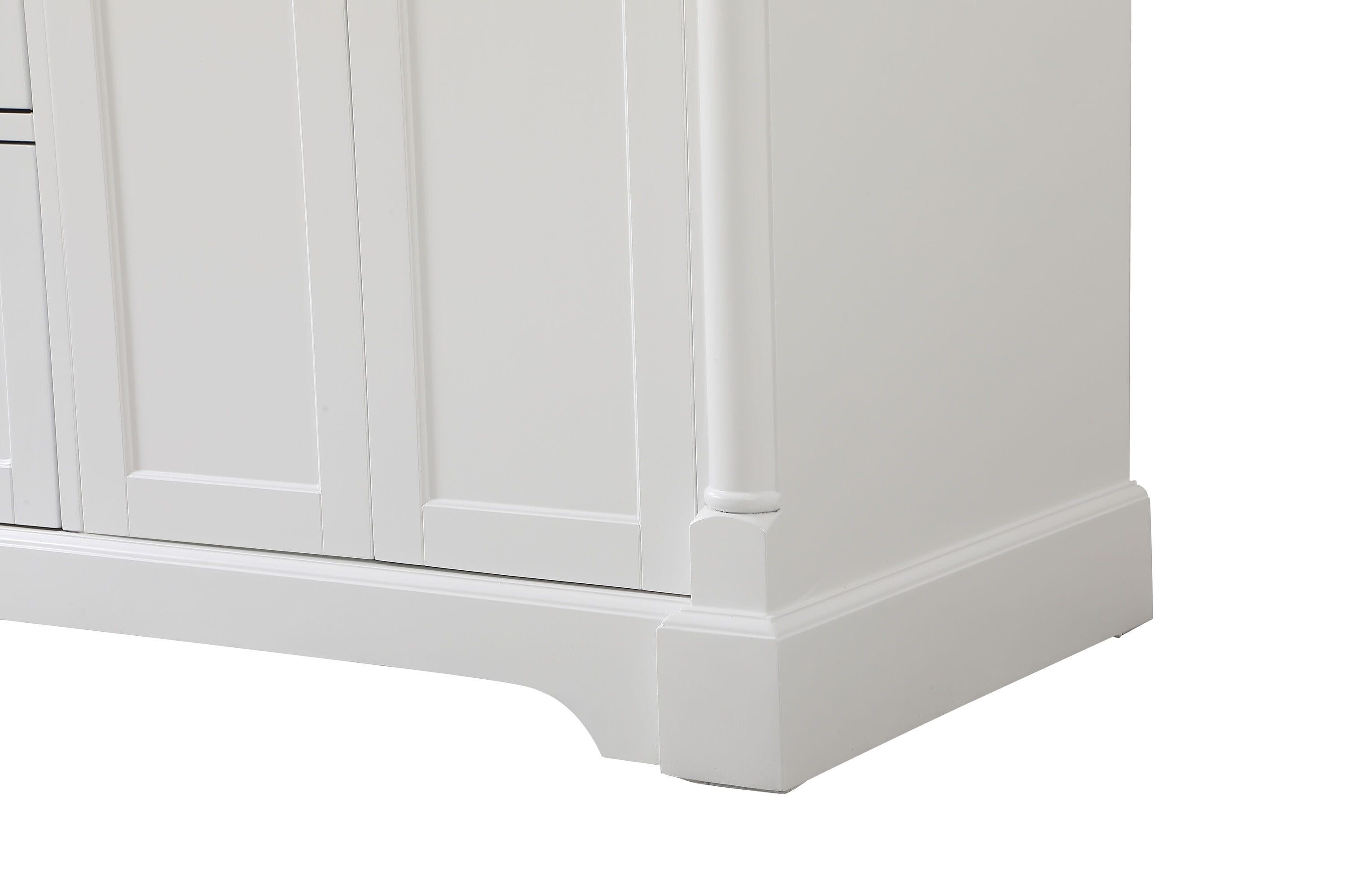 Elegant Decor Clarence 60" Solid Wood and Metal Double Bathroom Vanity in White