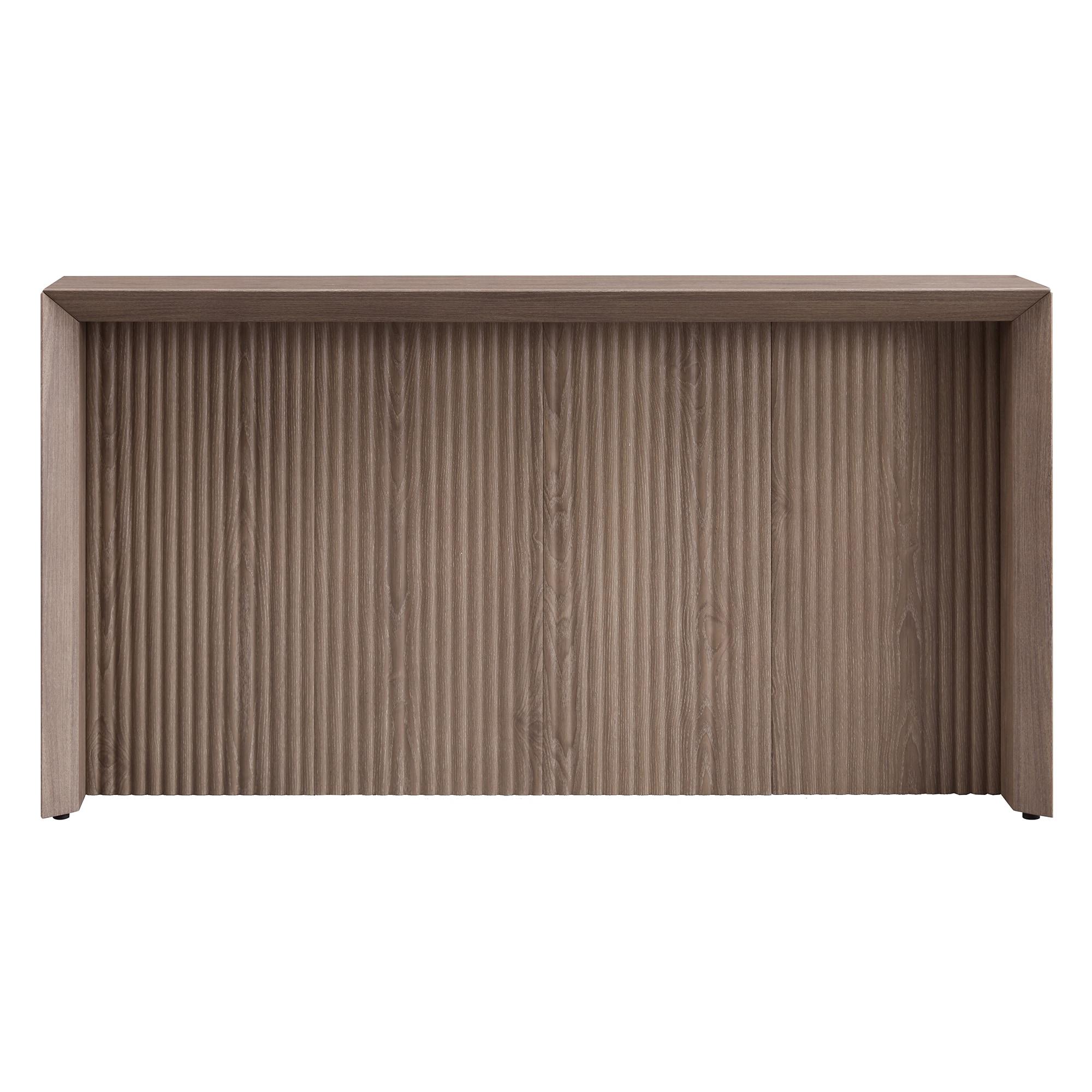 Evelyn&Zoe Modern/Contemporary 56" Wide Antiqued Gray Oak Console Table