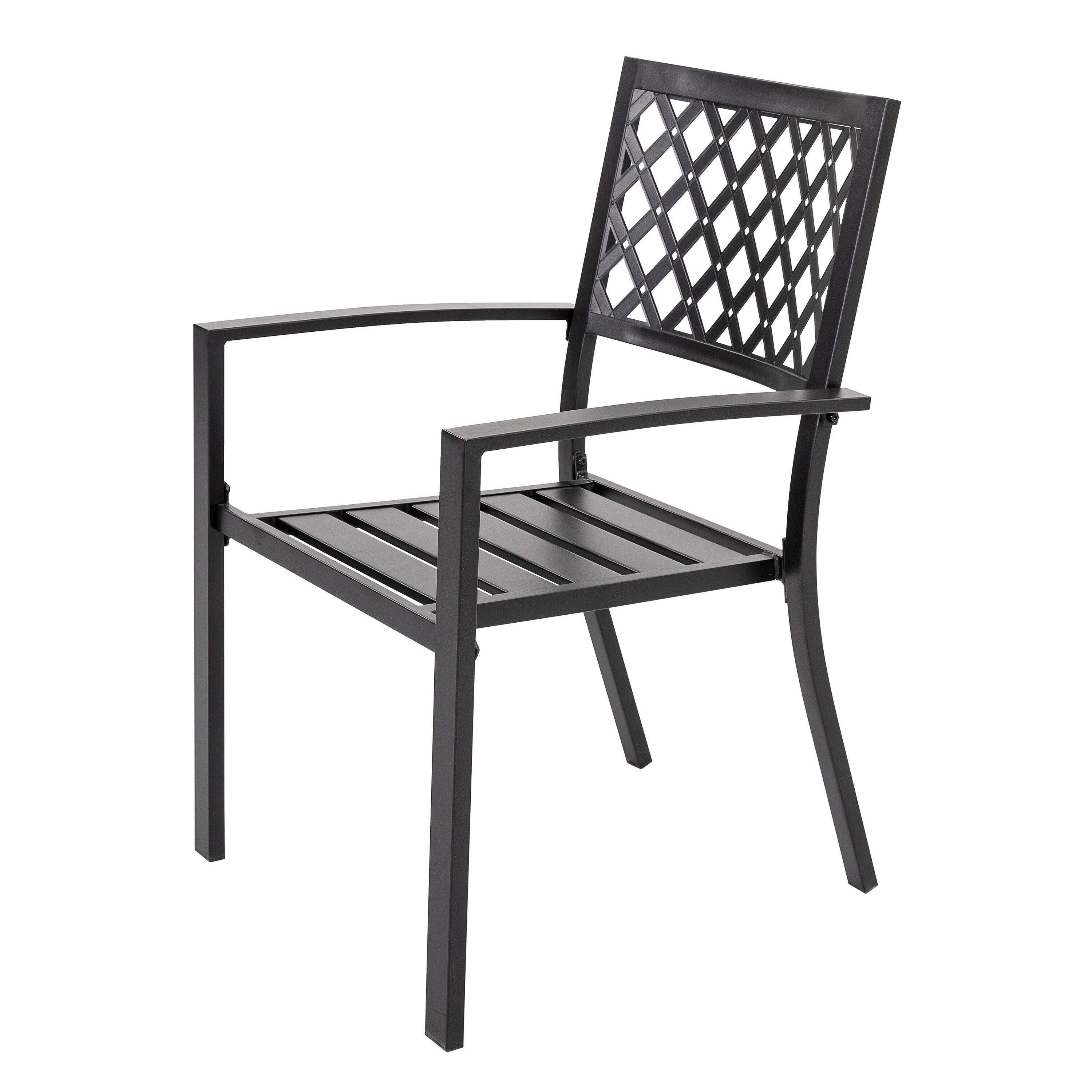 Nuu Garden Outdoor 7-Piece Iron Dining Set with 1.77'' Umbrella Hole