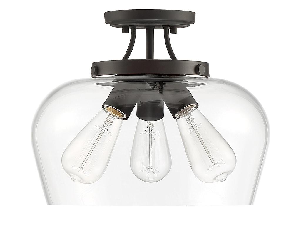 Savoy House Octave 3 - Light Semi-Flush Mount in  English Bronze