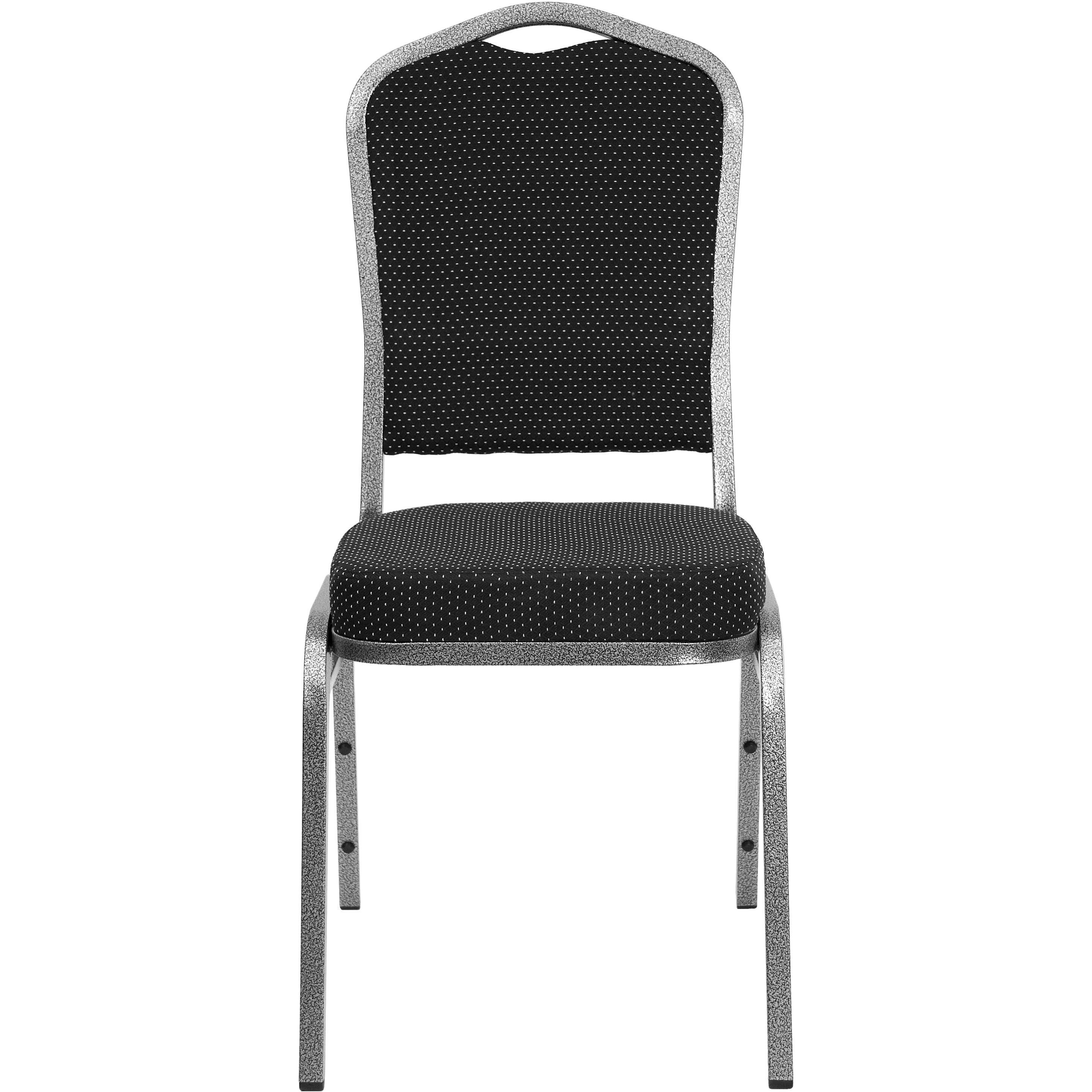 Black Diamond Fabric and Silver Vein Steel Stacking Banquet Chair