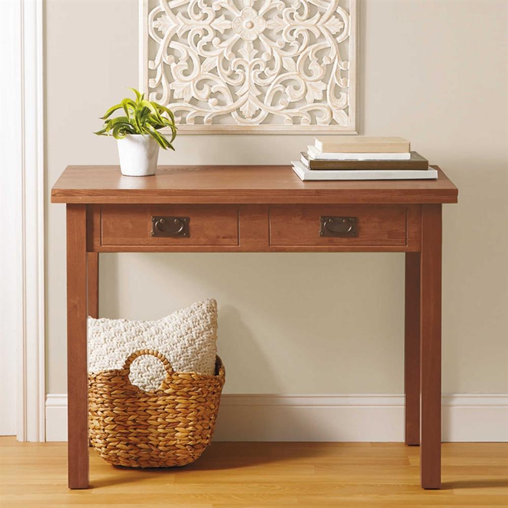 Stakmore Straight Edge Expanding Console Table, Fruitwood