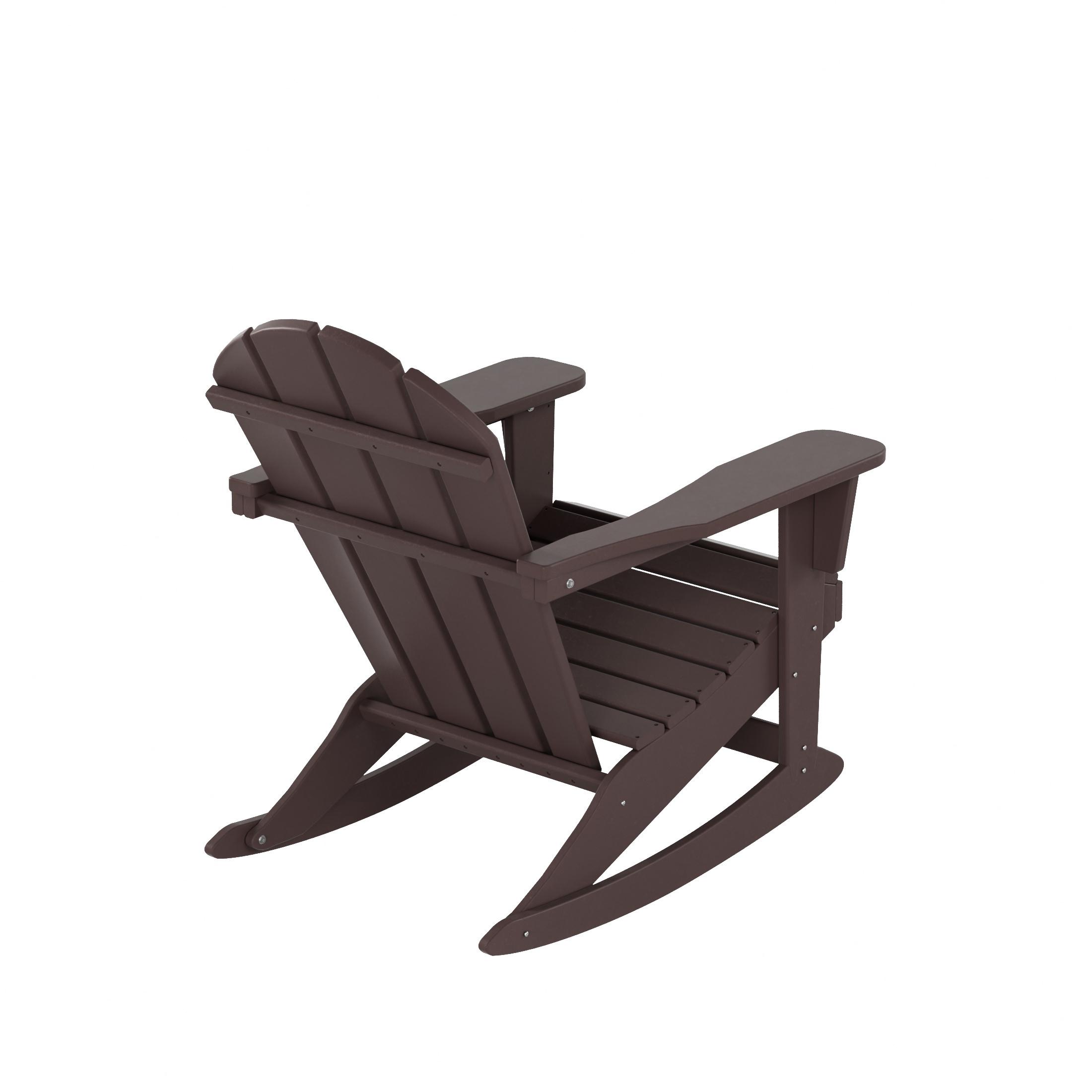 Polytrends  Laguna Hdpe All Weather Outdoor Patio Rocking Chair Dark Brown